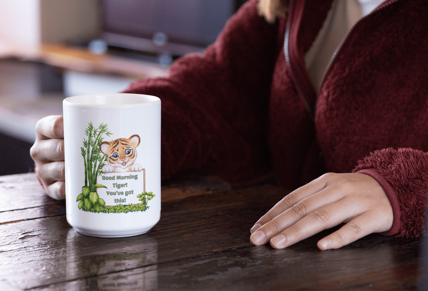Printify Mug 15oz Coffee Mug, Tiger Coffee Mug, Tiger Cub Mug, Motivational Mug, Birthday Gift, Christmas Gift, Friend Gift, White 15oz Ceramic, Free Shipping 32897206371551419887