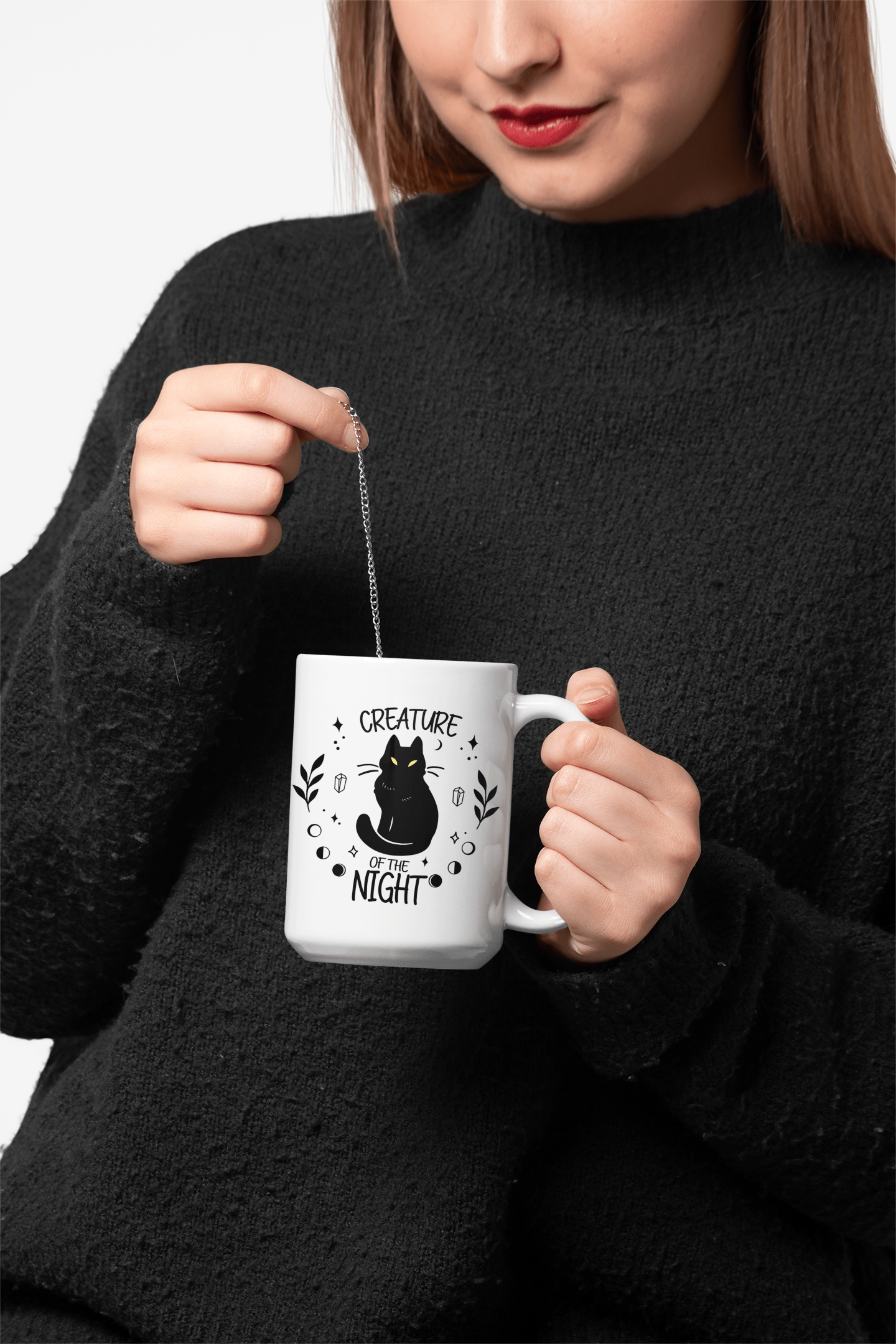 Printify Mug 15oz Coffee Mug, Halloween Coffee Mug, Creature of the Night Mug, Halloween Gift, Birthday Gift, Friend Gift, White 15 oz Ceramic 33474938312256239605