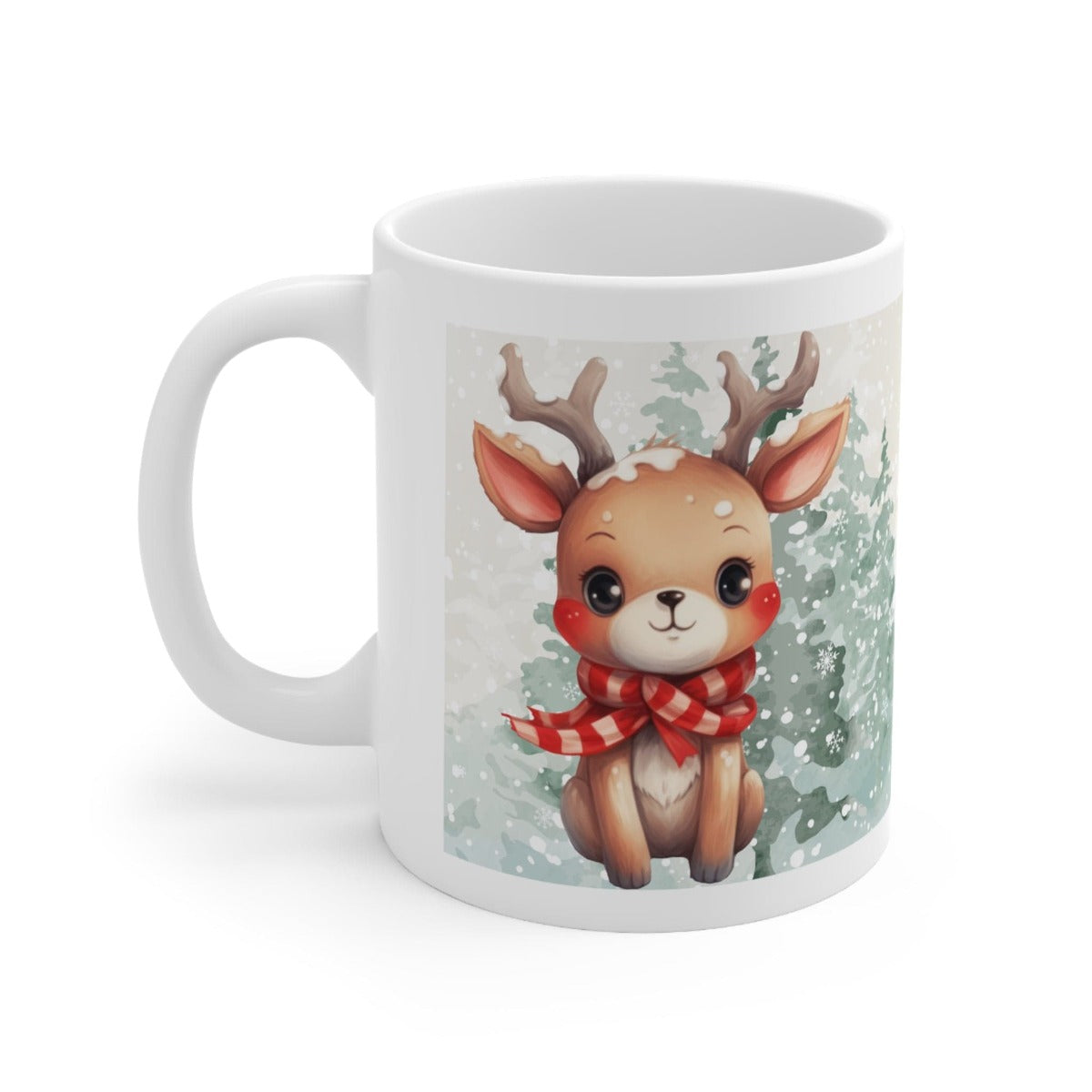 Printify Mug 11oz Coffee Mug, Christmas Coffee Mug, Reindeer Coffee Mug, Christmas Gift, Birthday Gift, Friend Gift, White 11oz Ceramic, Free Shipping 11796289565223454033