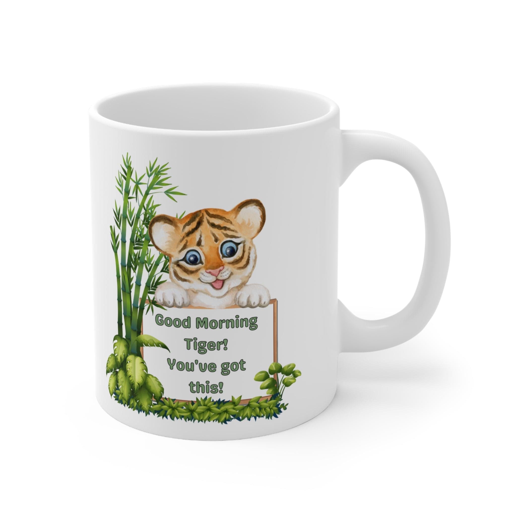 Printify Mug 11oz Coffee Mug, Tiger Coffee Mug, Tiger Cub Mug, Motivational Mug, Birthday Gift, Christmas Gift, Friend Gift, White 11oz Ceramic, Free Shipping 26242620709270241796