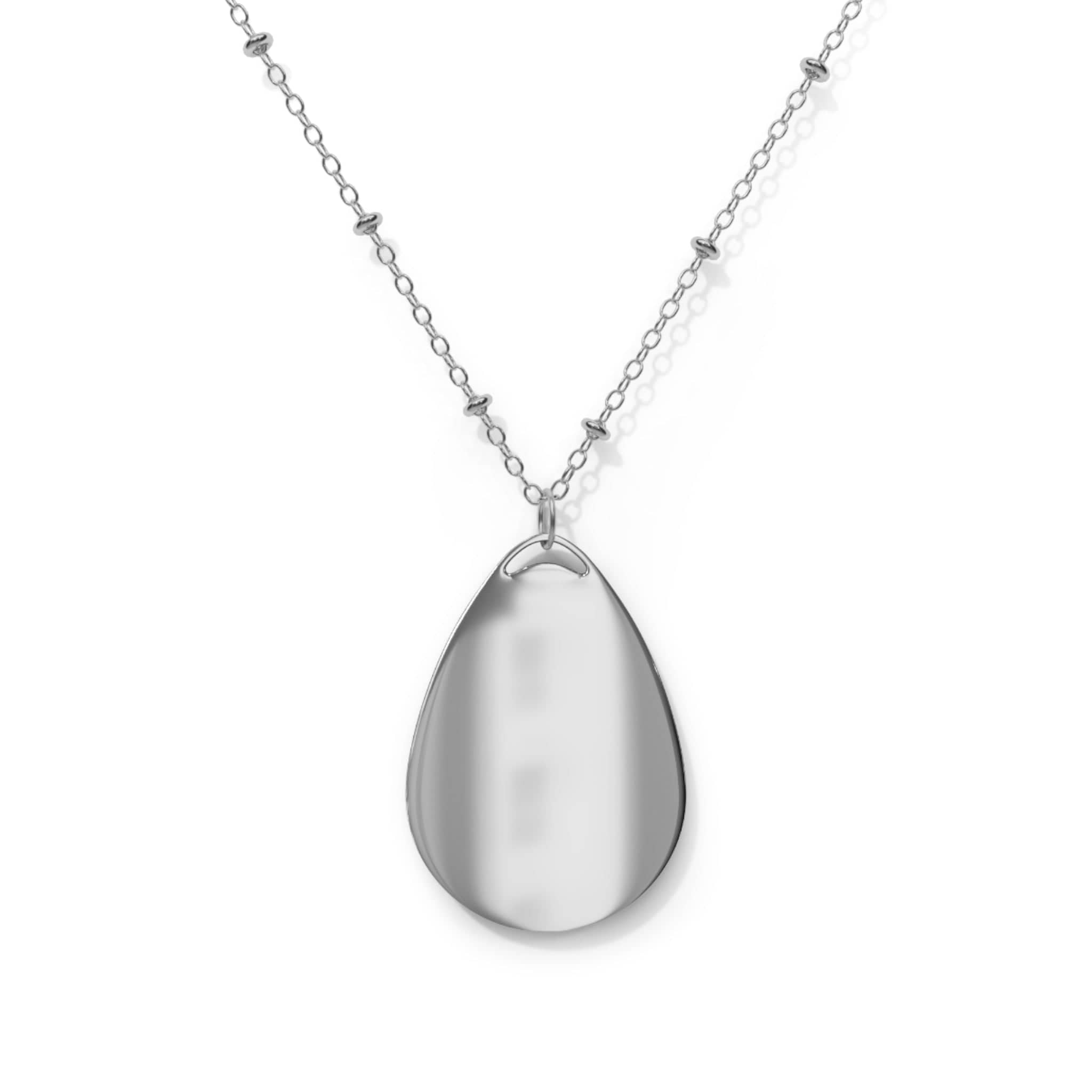 Printify Accessories One Size / Silver Tri-Color Cavalier King Charles Spaniel Necklace, Teardrop Pendant Jewelry, Silver Beaded Chain Tri-Color Cavalier King Charles Spaniel Necklace, Teardrop Pendant Jewelry, Silver Beaded Chain 16431277854072426619