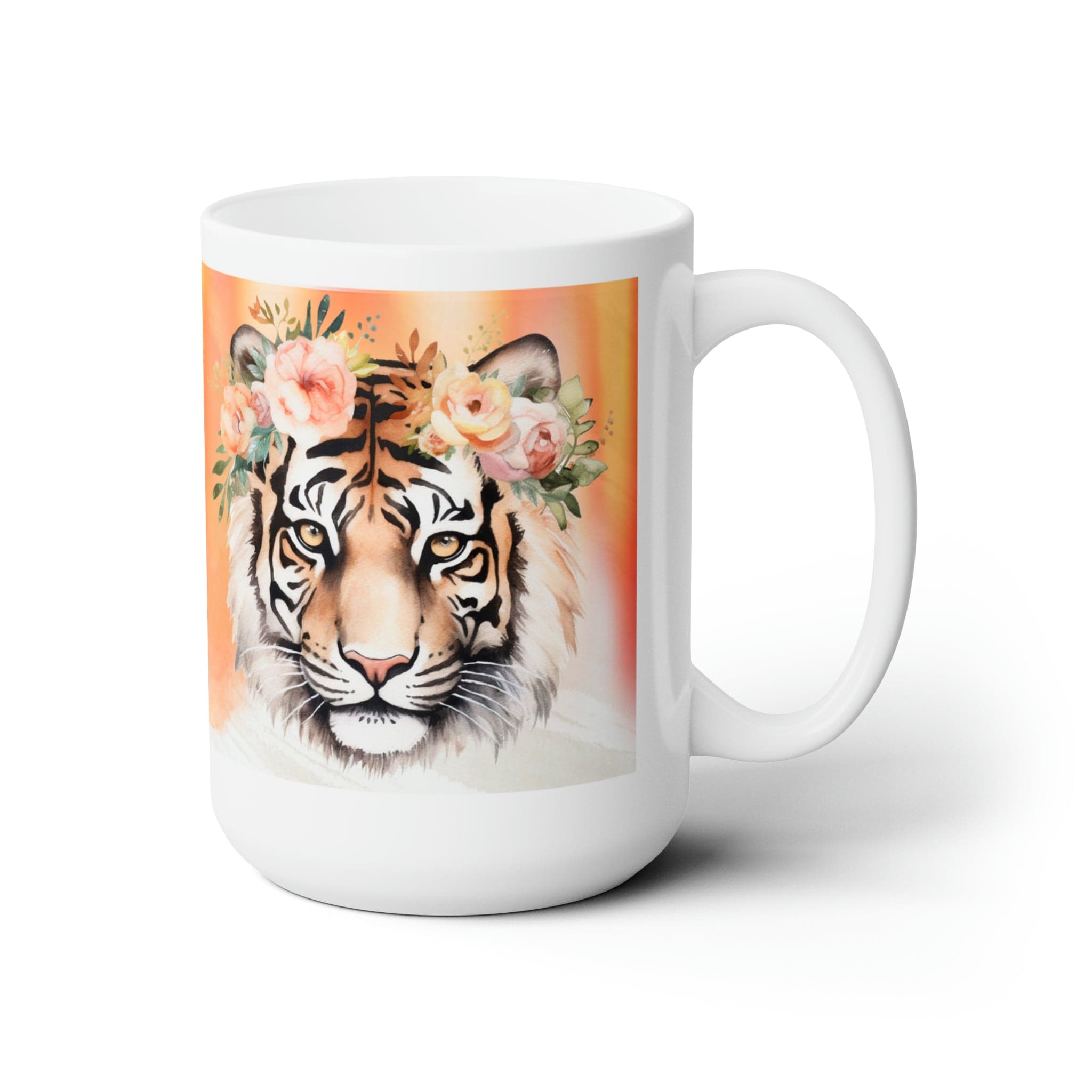 Printify Mug 15oz Coffee Mug, Tiger Coffee Mug, Tiger Face Mug, Tiger Mug, Birthday Gift, Christmas Gift, Friend Gift, White 15 oz Ceramic, Free Shipping 71083576178620729191