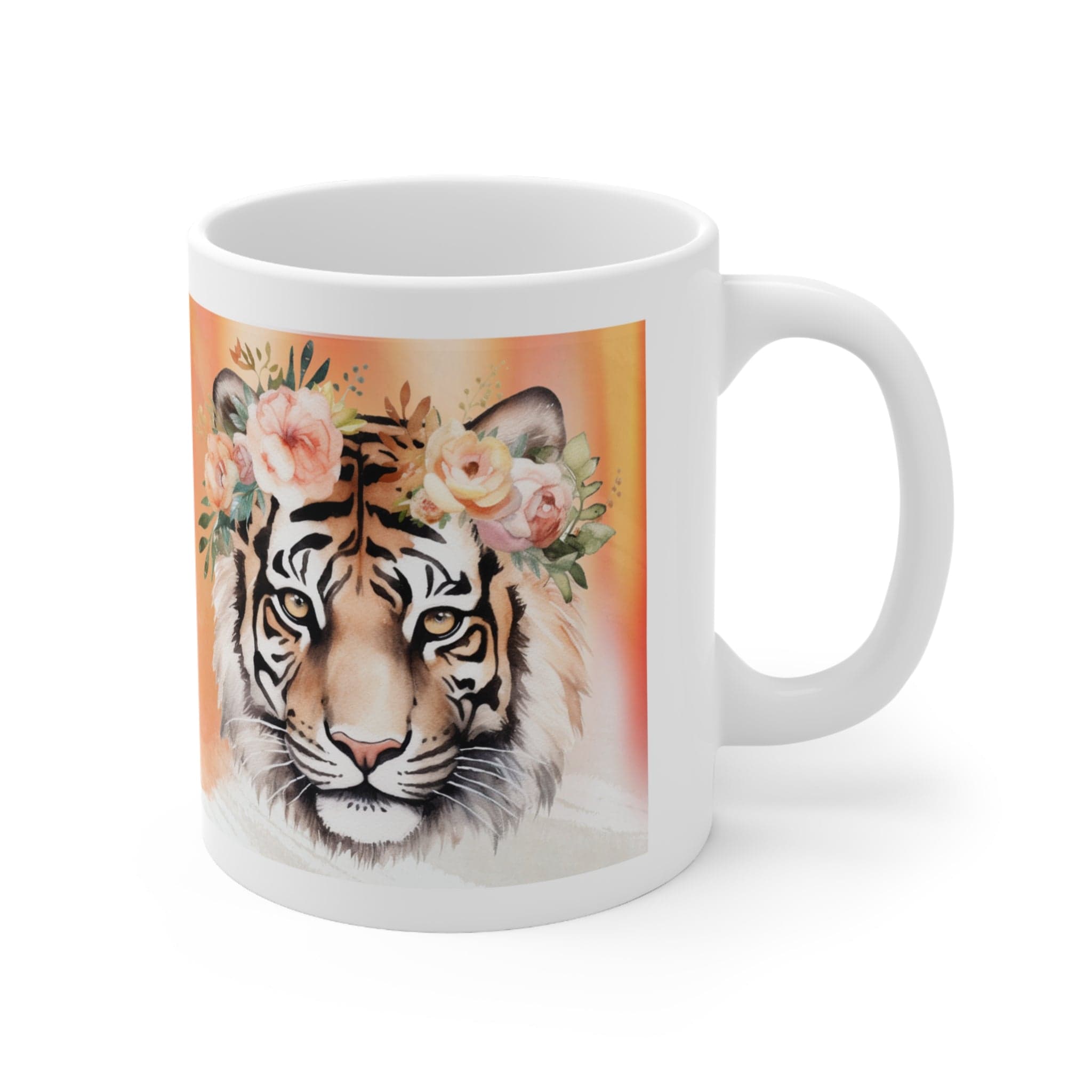 Printify Mug 11oz Coffee Mug, Tiger Coffee Mug, Tiger Face Mug, Tiger Mug, Birthday Gift, Christmas Gift, Friend Gift, White 11oz Ceramic, Free Shipping 32356937858876273599