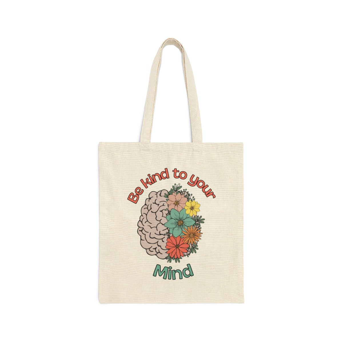 Printify Bags Natural / 15" x 16" Cotton Canvas Tote Bag, Mental Health Tote, Mental Health Gift,100% Cotton Tote Bag, Shopping Bag, Gift for Friend 22764539325665443537