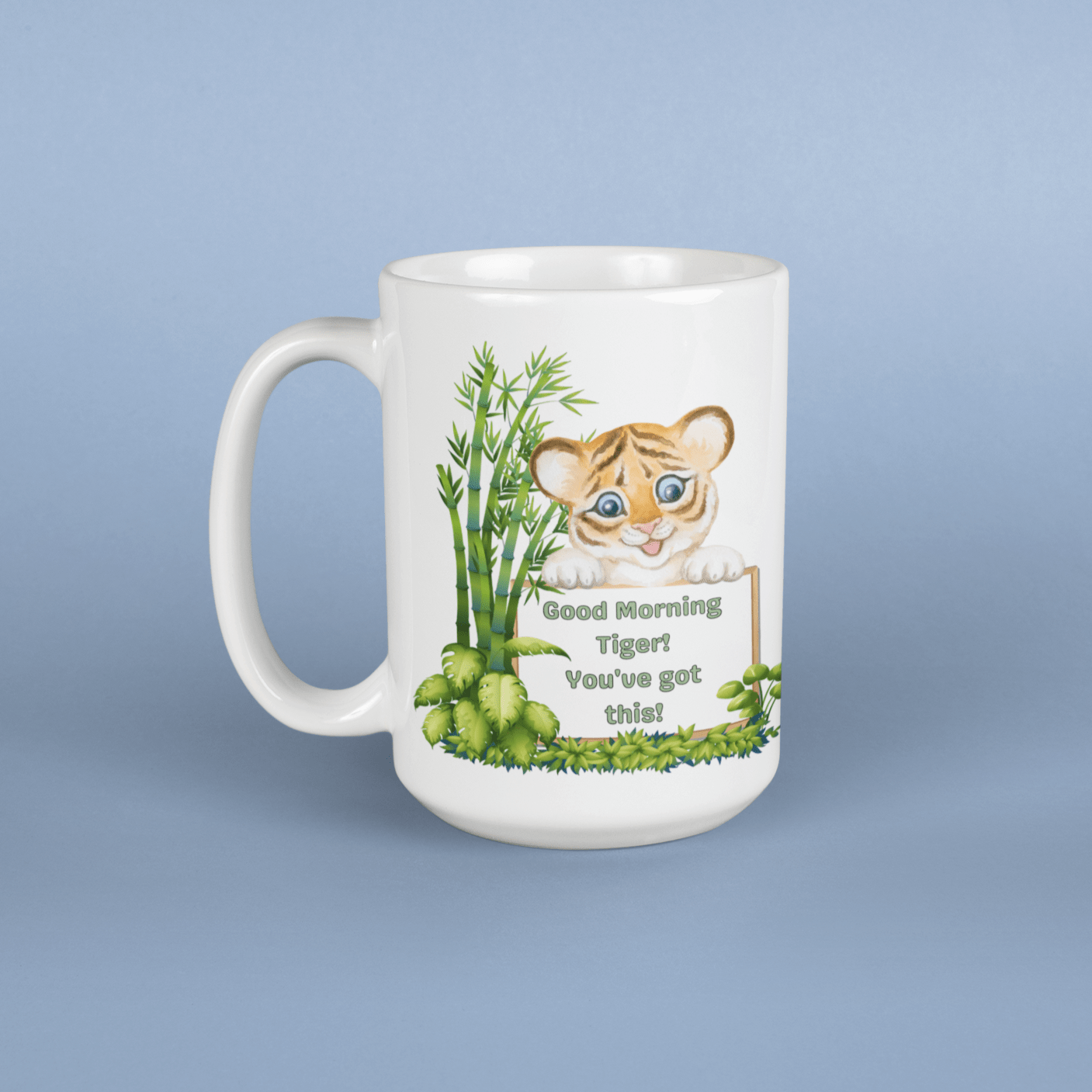 Printify Mug 15oz Coffee Mug, Tiger Coffee Mug, Tiger Cub Mug, Motivational Mug, Birthday Gift, Christmas Gift, Friend Gift, White 15oz Ceramic, Free Shipping 32897206371551419887