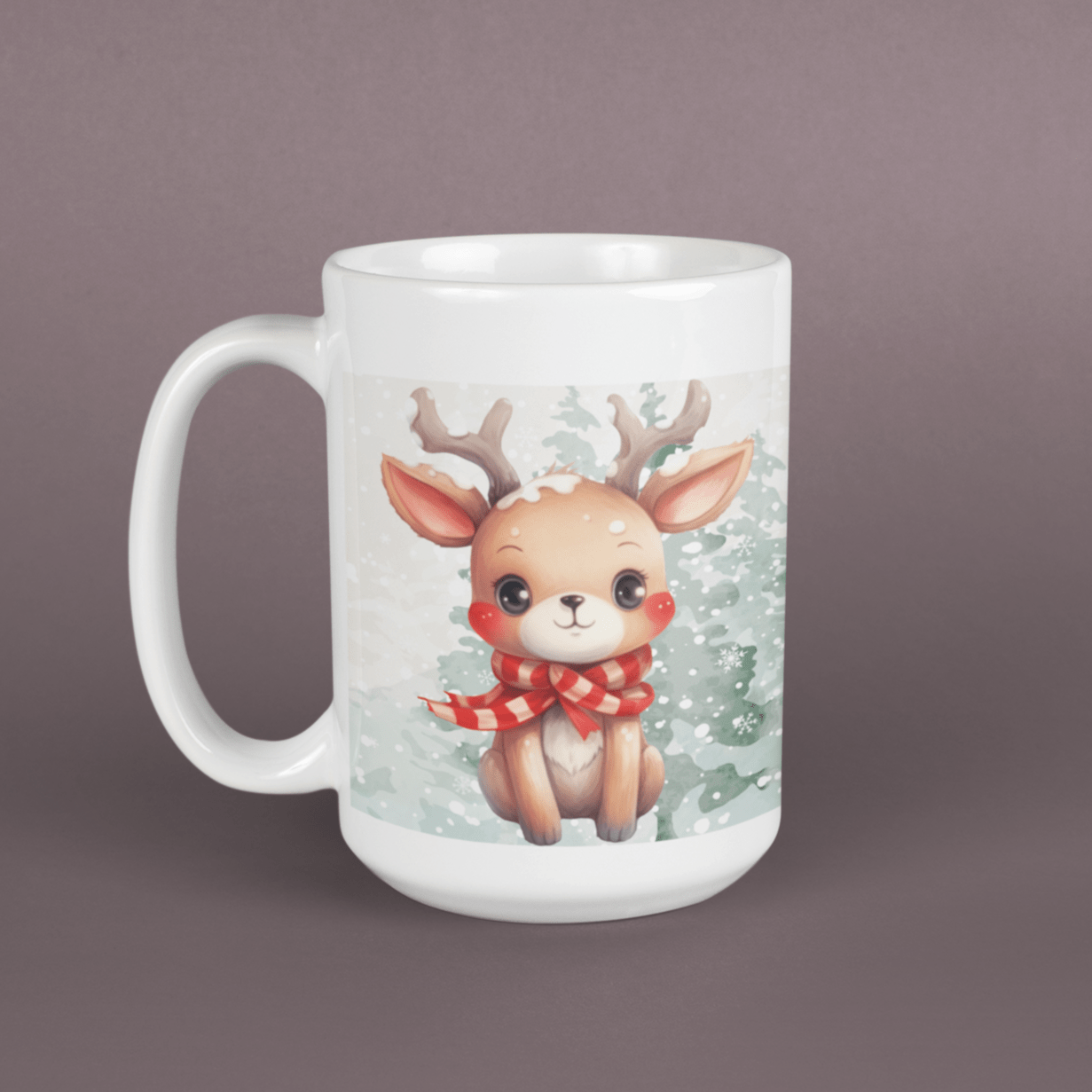 Printify Mug 15oz Coffee Mug, Christmas Coffee Mug, Reindeer Coffee Mug, Christmas Gift, Birthday Gift, Friend Gift, White 15 oz Ceramic, Free Shipping 24815420587066439524