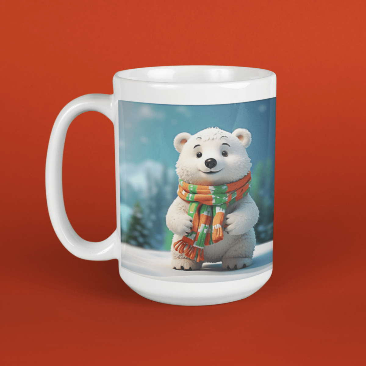 Printify Mug 15oz Coffee Mug, Polar Bear Coffee Mug, Christmas Coffee Mug, Christmas Mug, Christmas Gift, Friend Gift, White 15 oz Ceramic 29230345979917546767