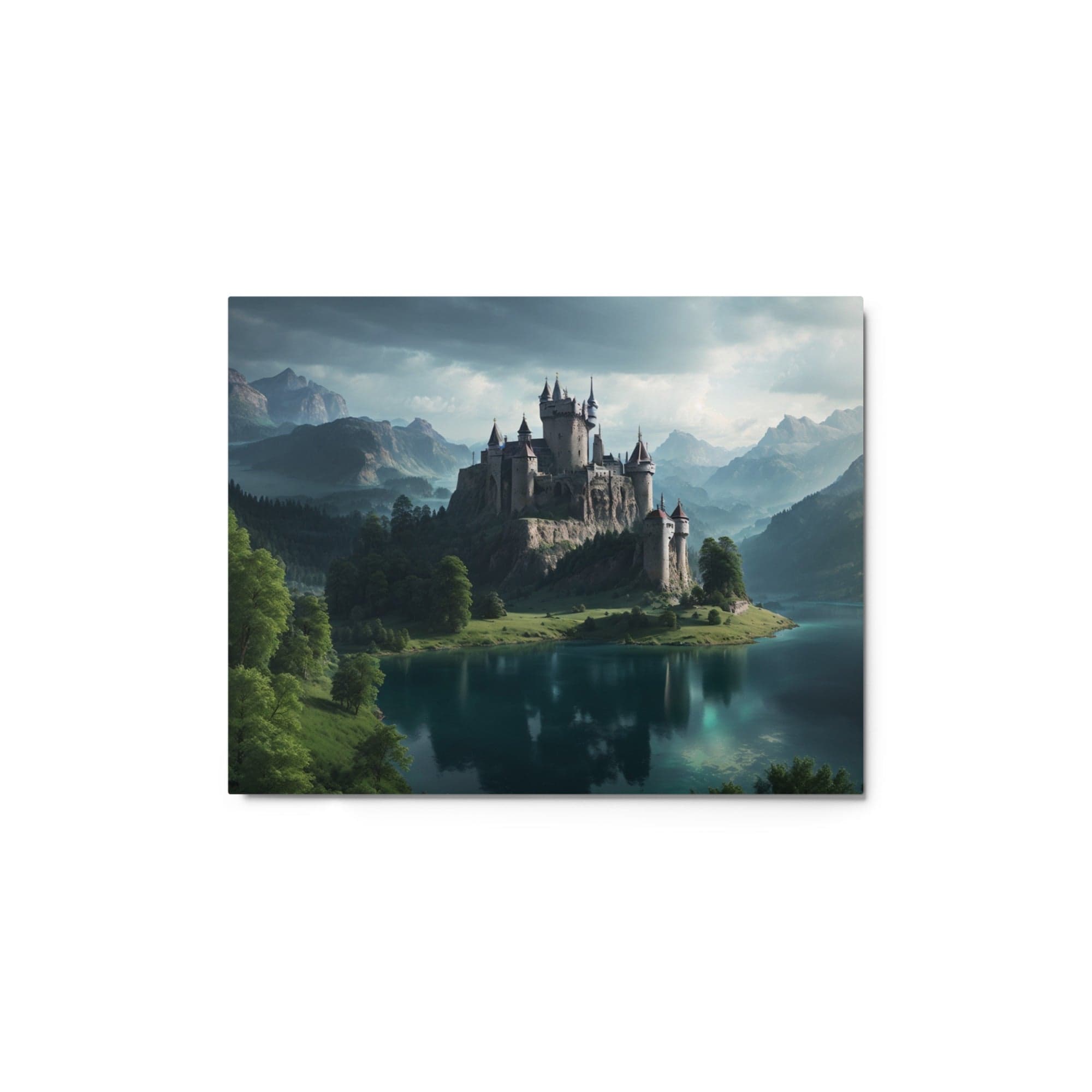 Moonrise Merchandise Home Decor 11″×14″ Metal Wall Art- English Castle on a hilltop over a lake 7636508_15136