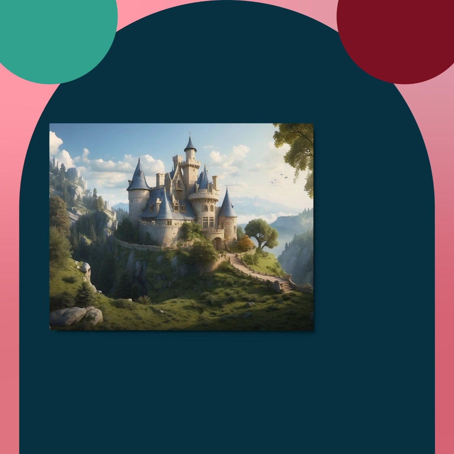 Moonrise Merchandise Metal Wall Art-Storybook Castle Style 3