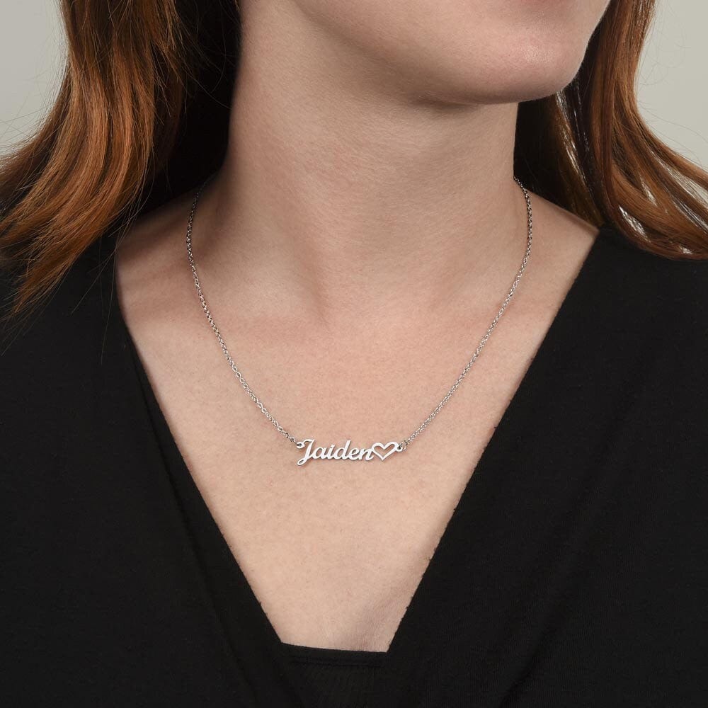 ShineOn Fulfillment Jewelry Personalized Name Necklace, Gift For Mom, Custom Name with Heart Necklace, Gift From Son, Gift for Her, Included Gift Box, Free Shipping