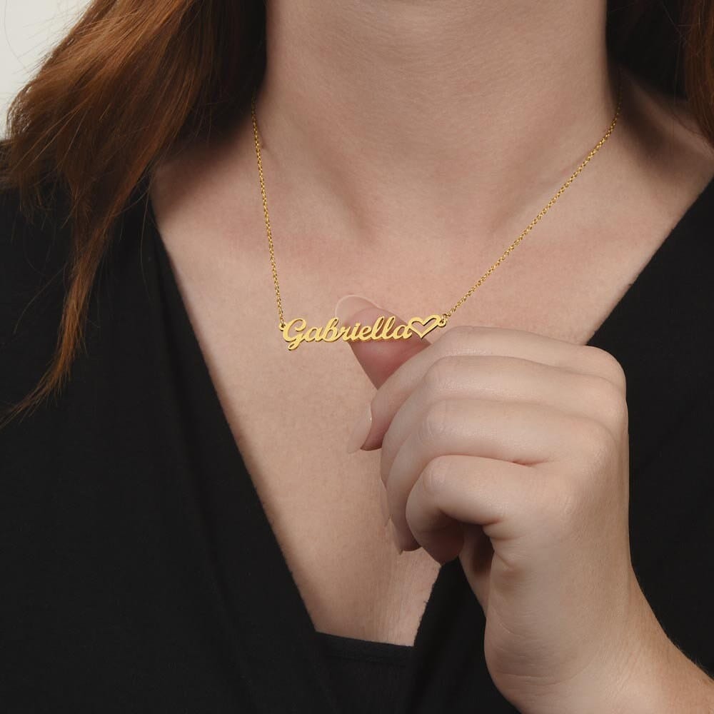 ShineOn Fulfillment Jewelry Personalized Name Necklace, Gift For Mom, Custom Name with Heart Necklace, Gift From Son, Gift for Her, Included Gift Box, Free Shipping