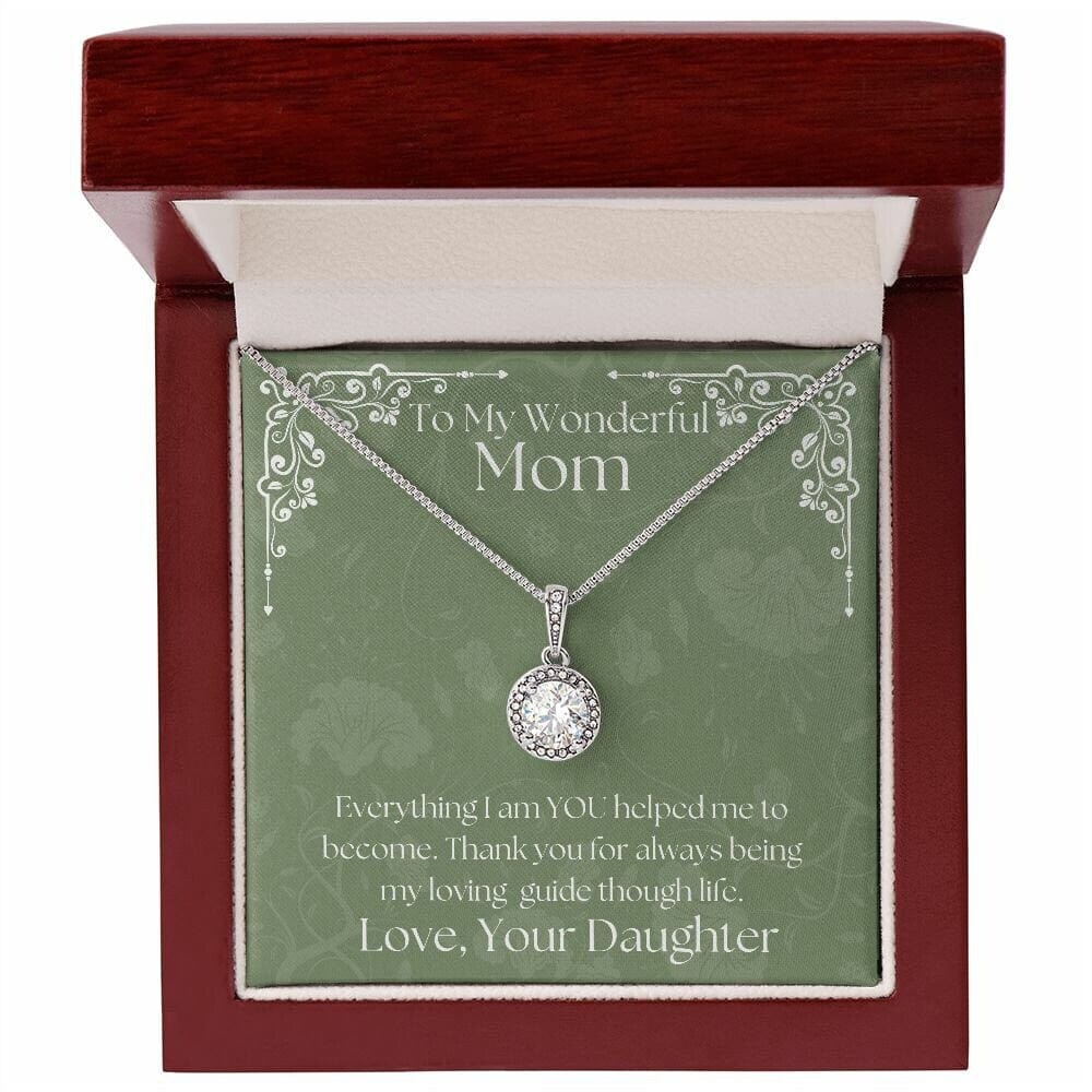 ShineOn Fulfillment Jewelry Mom Necklace, To My Mom Gift, Mother's Day Gift, Gift From Daughter, White Gold Necklace, Gift for Her, Free Gift Box, Free Shipping