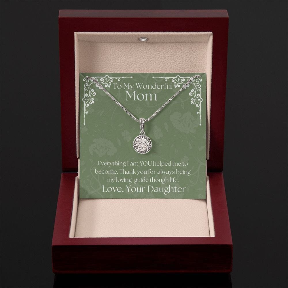 ShineOn Fulfillment Jewelry Mom Necklace, To My Mom Gift, Mother's Day Gift, Gift From Daughter, White Gold Necklace, Gift for Her, Free Gift Box, Free Shipping