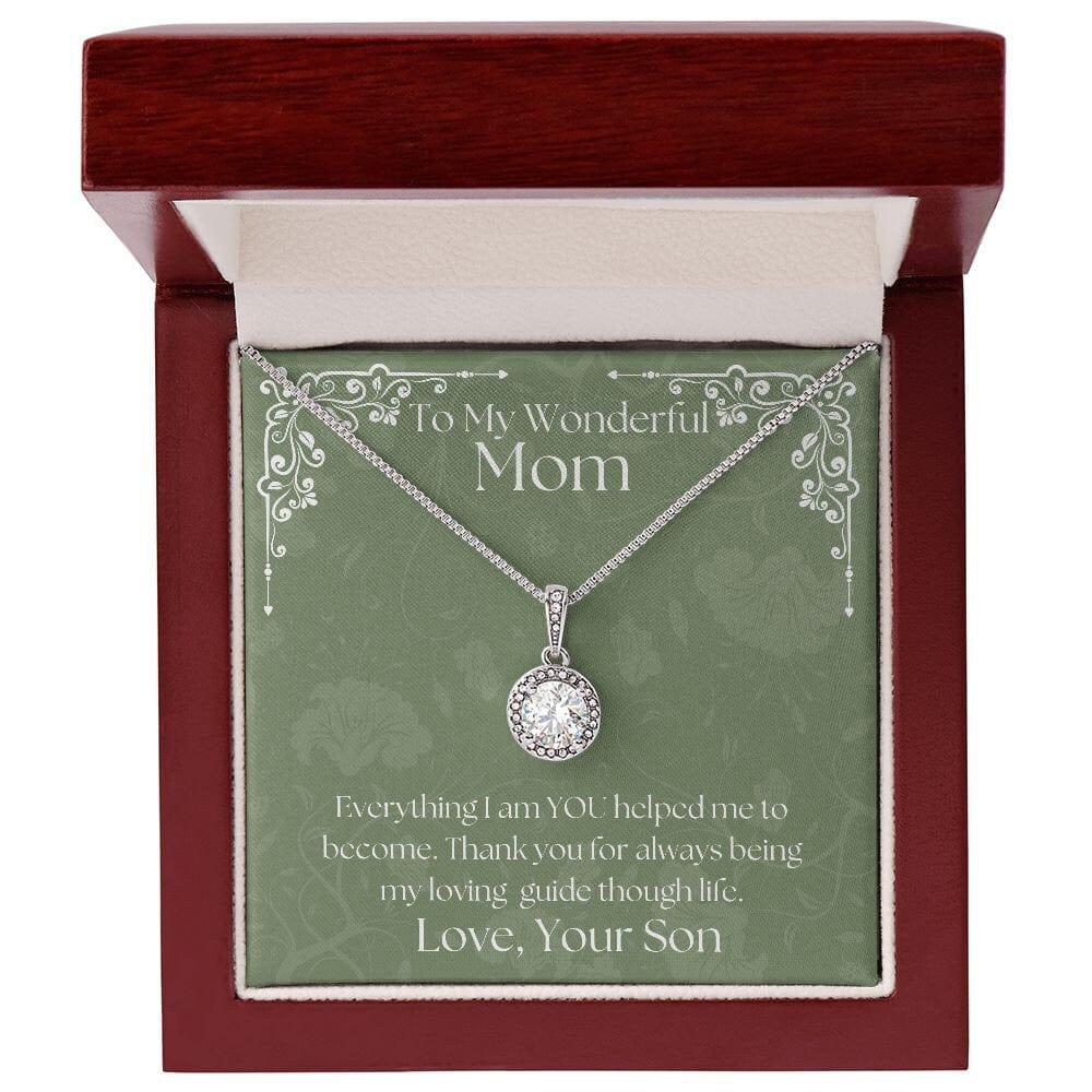 ShineOn Fulfillment Jewelry Mom Necklace, To My Mom Gift, Mother's Day Gift, Gift From Son, White Gold Necklace, Gift for Her, Free Gift Box, Free Shipping