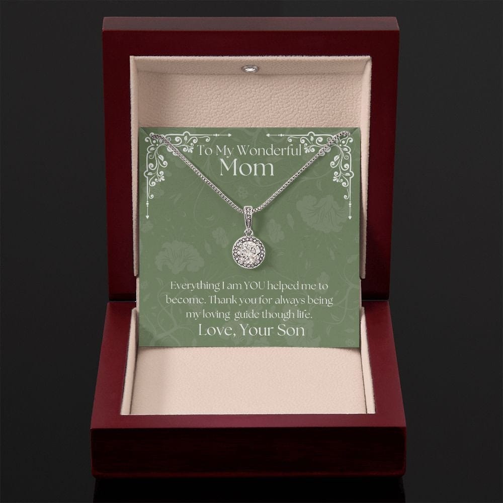 ShineOn Fulfillment Jewelry Mom Necklace, To My Mom Gift, Mother's Day Gift, Gift From Son, White Gold Necklace, Gift for Her, Free Gift Box, Free Shipping