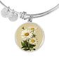 ShineOn Fulfillment Jewelry Personalized Daisy Flower Art, Custom Pendant with Luxury Bangle - Personalized Engraving Available, Gift Box Included, Free Shipping