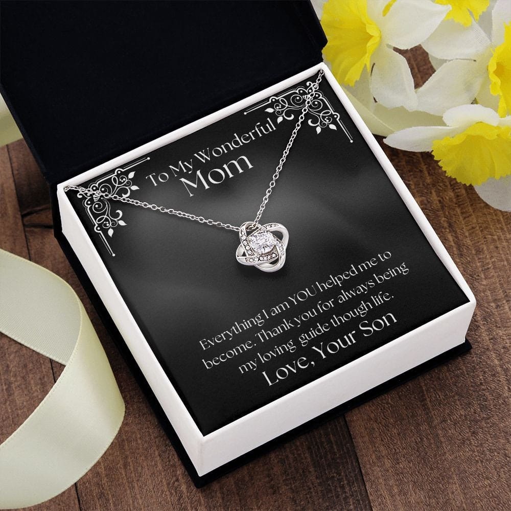 ShineOn Fulfillment Jewelry Mom Necklace, To My Mom Gift, Mother's Day Gift, From Son, Silver Necklace, Gold Necklace, Gift for Her, Free Gift Box, Free Shipping