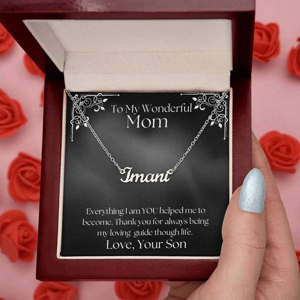 ShineOn Fulfillment Jewelry Personalized Name Necklace, Gift For Mom, Custom Name Necklace, Gift from Son, Gift for Her, Included Gift Box, Free Shipping