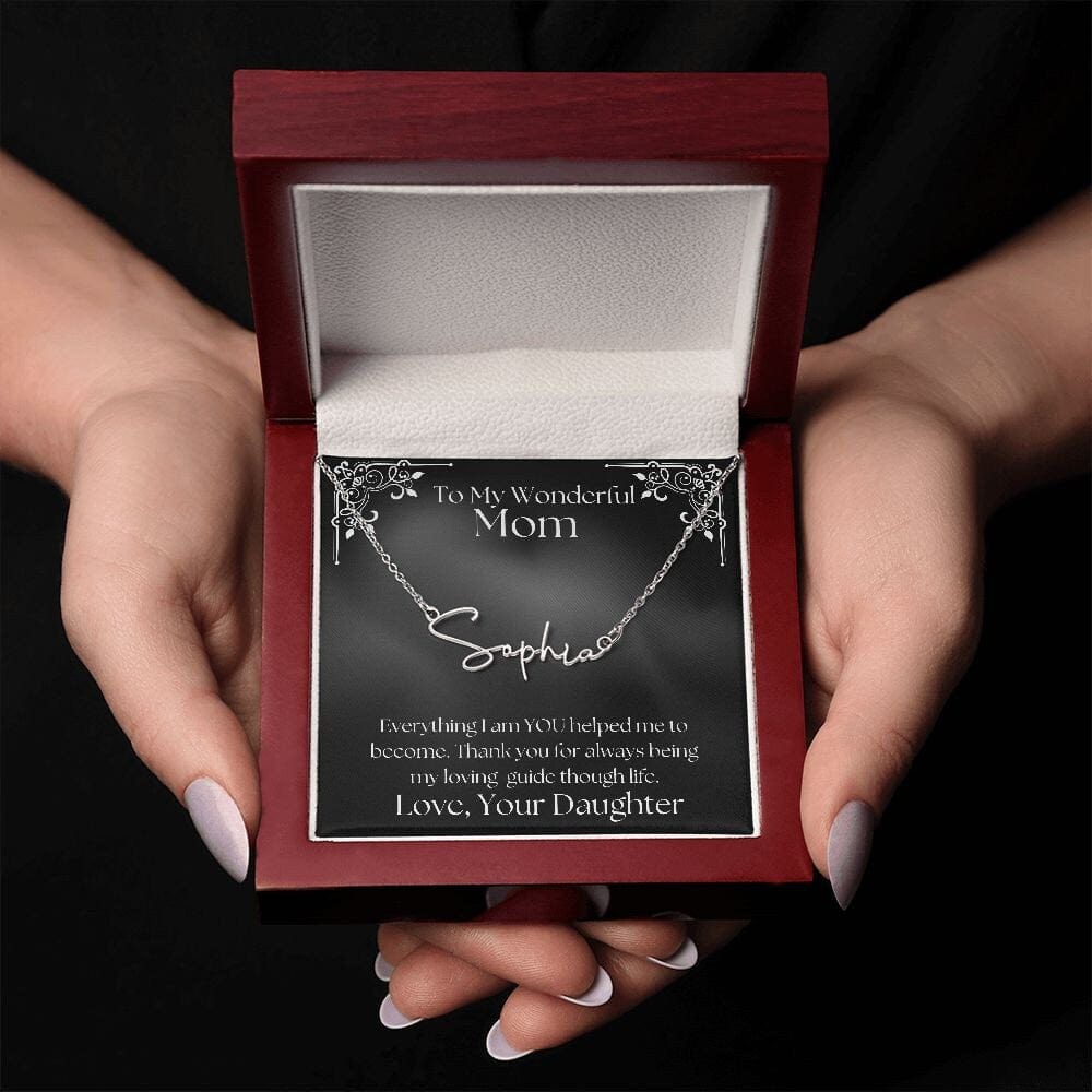 ShineOn Fulfillment Jewelry Personalized Name Necklace, Gift For Mom, Custom Signature Style Necklace, from daughter, Gift for Her, Included Gift Box, Free Shipping