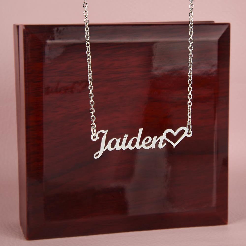 ShineOn Fulfillment Jewelry Personalized Name Necklace, Gift For Mom, Custom Name with Heart Necklace, Gift From Son, Gift for Her, Included Gift Box, Free Shipping