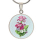 ShineOn Fulfillment Jewelry Personalized Primrose Flower Art, Custom Pendant with Luxury Necklace - Personalized Engraving Available, Gift Box Included, Free Shipping