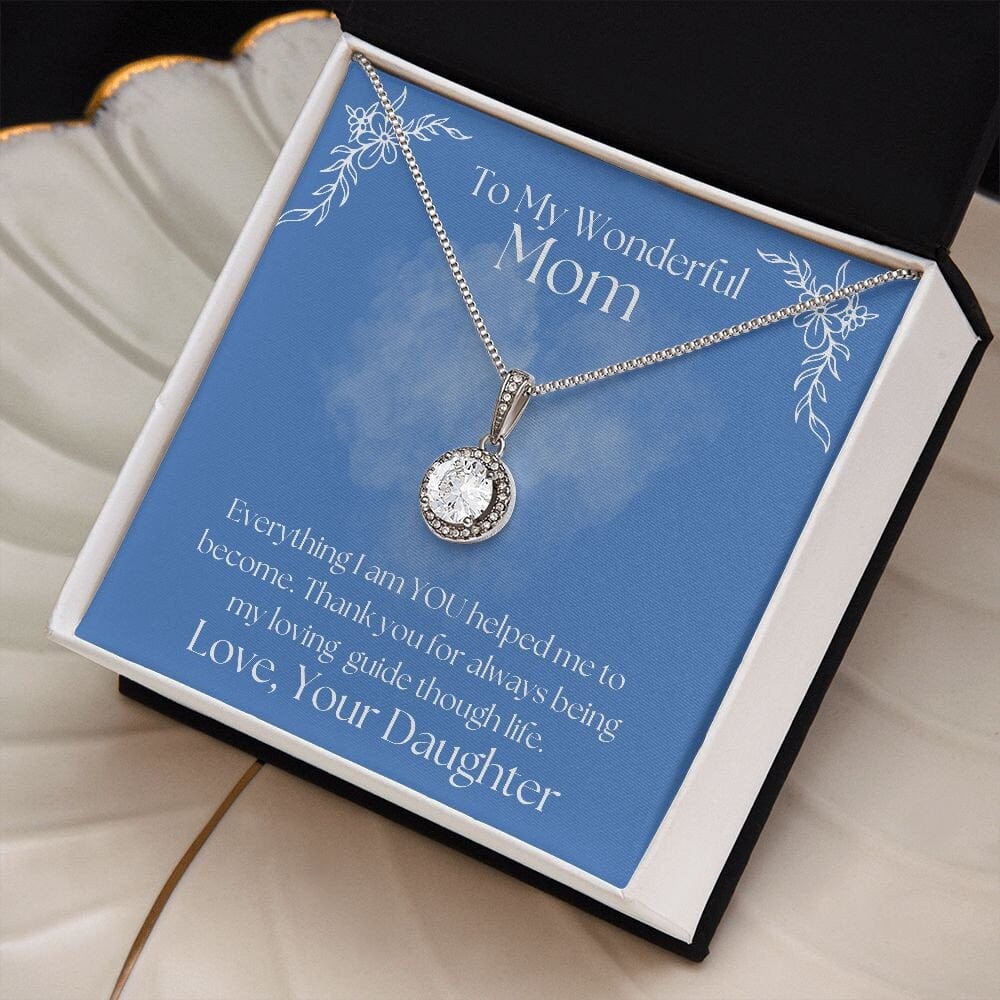 ShineOn Fulfillment Jewelry Mom Necklace, To My Mom Gift, Mother's Day Gift, Gift From Daughter, White Gold Necklace, Gift for Her, Free Gift Box, Free Shipping