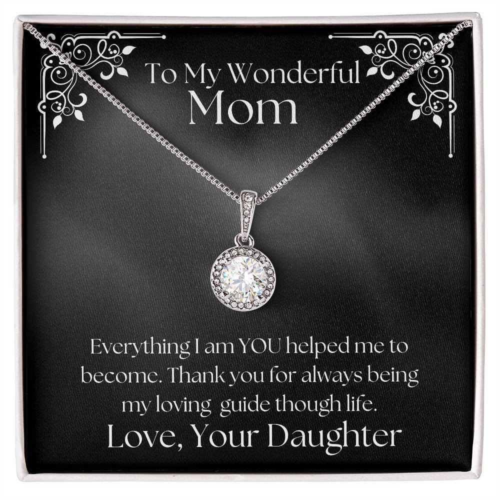 ShineOn Fulfillment Jewelry Mom Necklace, To My Mom Gift, Mother's Day Gift, Gift From Daughter, White Gold Necklace, Gift for Her, Free Gift Box, Free Shipping