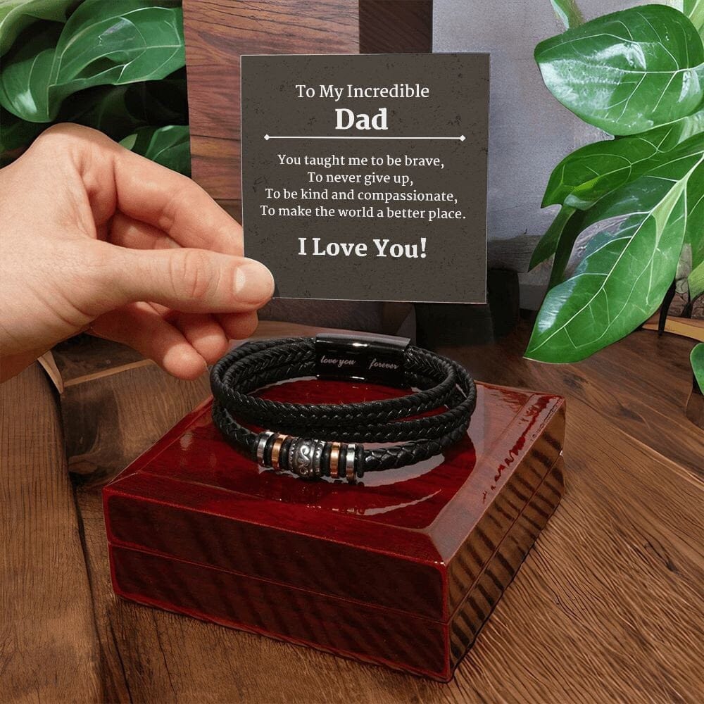 ShineOn Fulfillment Jewelry Dad Bracelet, Engraved Bracelet, Dad Gift, Father's Day Gift, Birthday Gift, Christmas Gift, Gift For Him, Free Gift Box