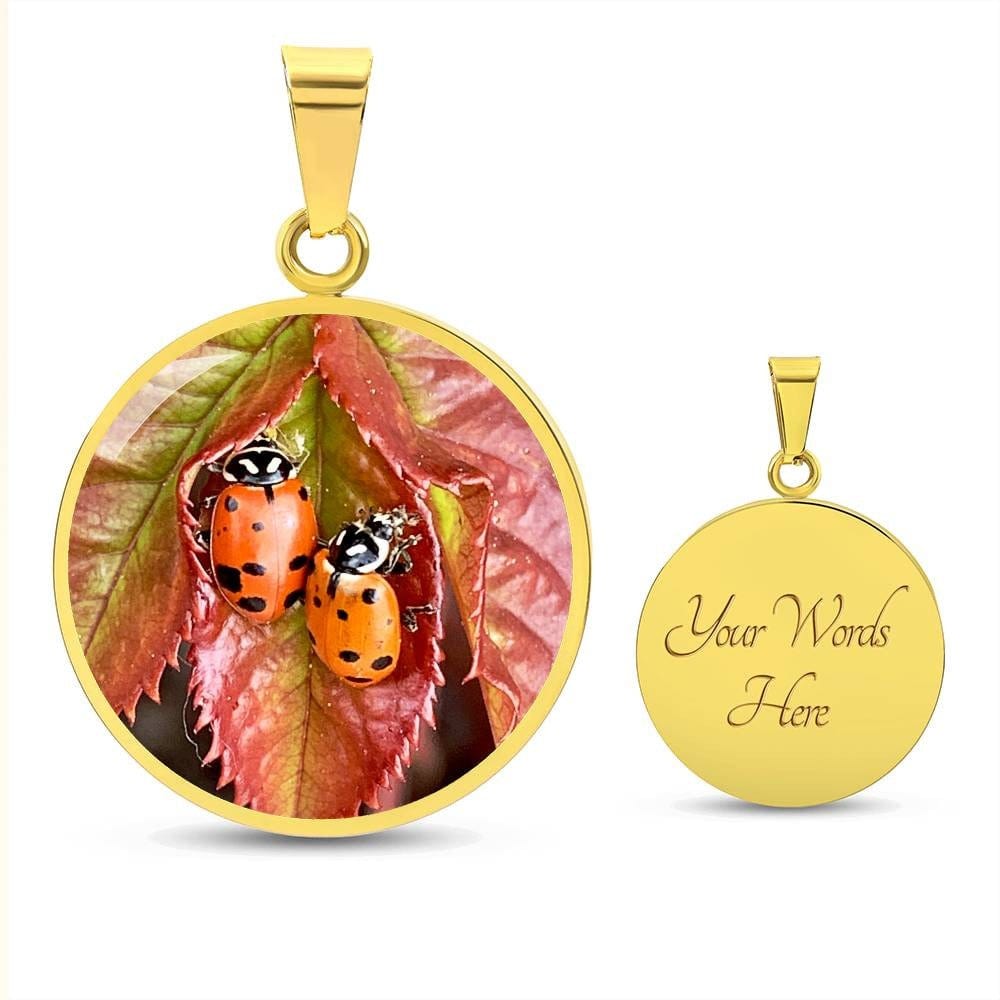 ShineOn Fulfillment Jewelry Personalized Ladybug Photo Art, Custom Pendant with Luxury Necklace - Personalized Engraving Available, Gift Box Included, Free Shipping