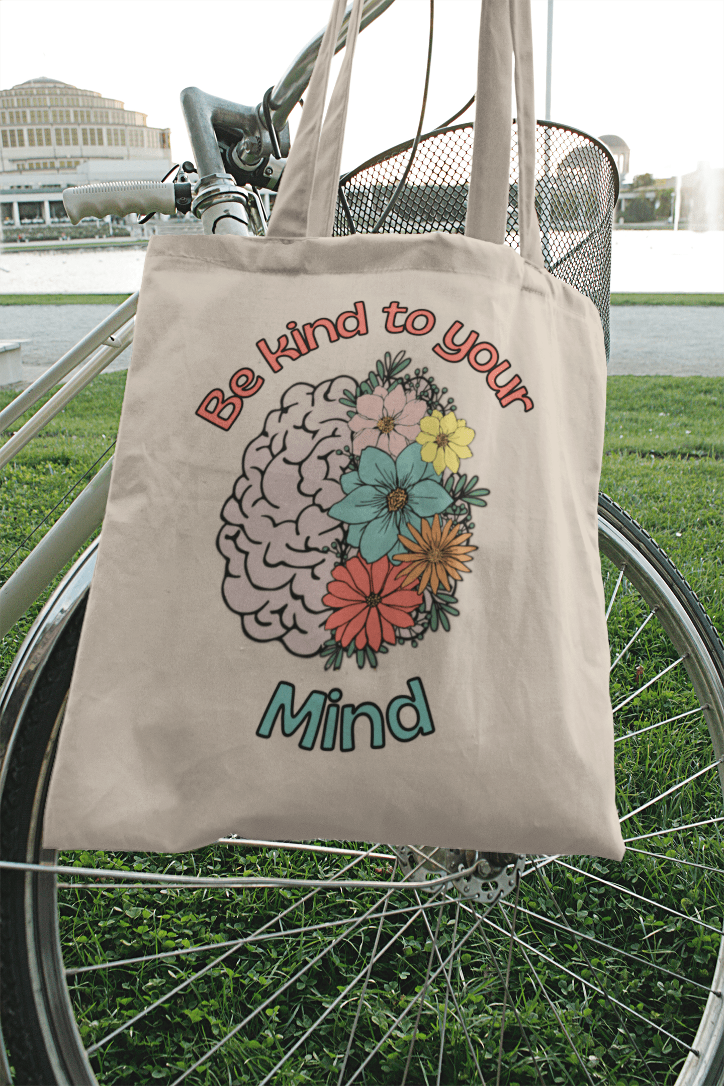 Printify Bags Natural / 15" x 16" Cotton Canvas Tote Bag, Mental Health Tote, Mental Health Gift,100% Cotton Tote Bag, Shopping Bag, Gift for Friend 22764539325665443537