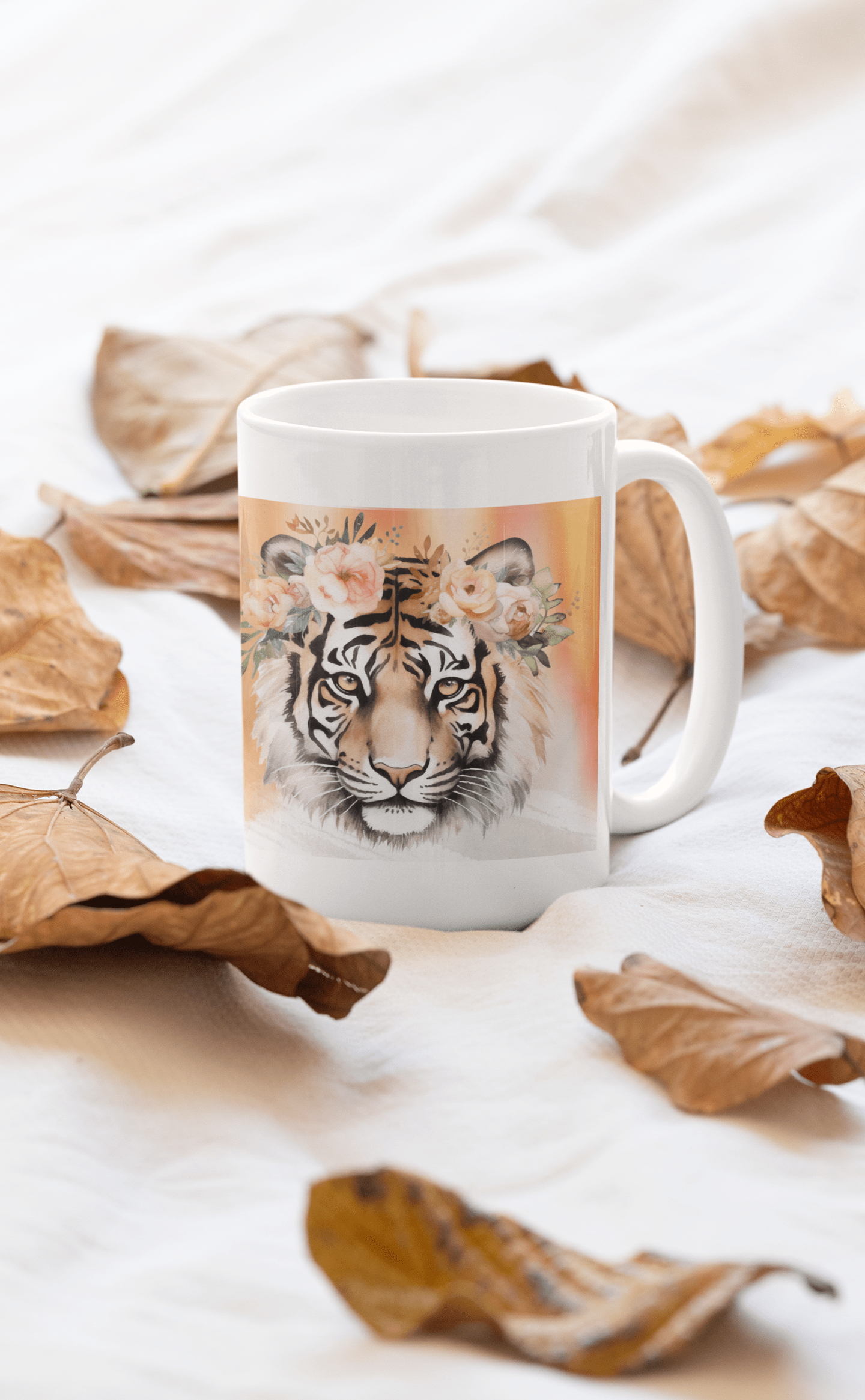 Printify Mug 15oz Coffee Mug, Tiger Coffee Mug, Tiger Face Mug, Tiger Mug, Birthday Gift, Christmas Gift, Friend Gift, White 15 oz Ceramic, Free Shipping 71083576178620729191