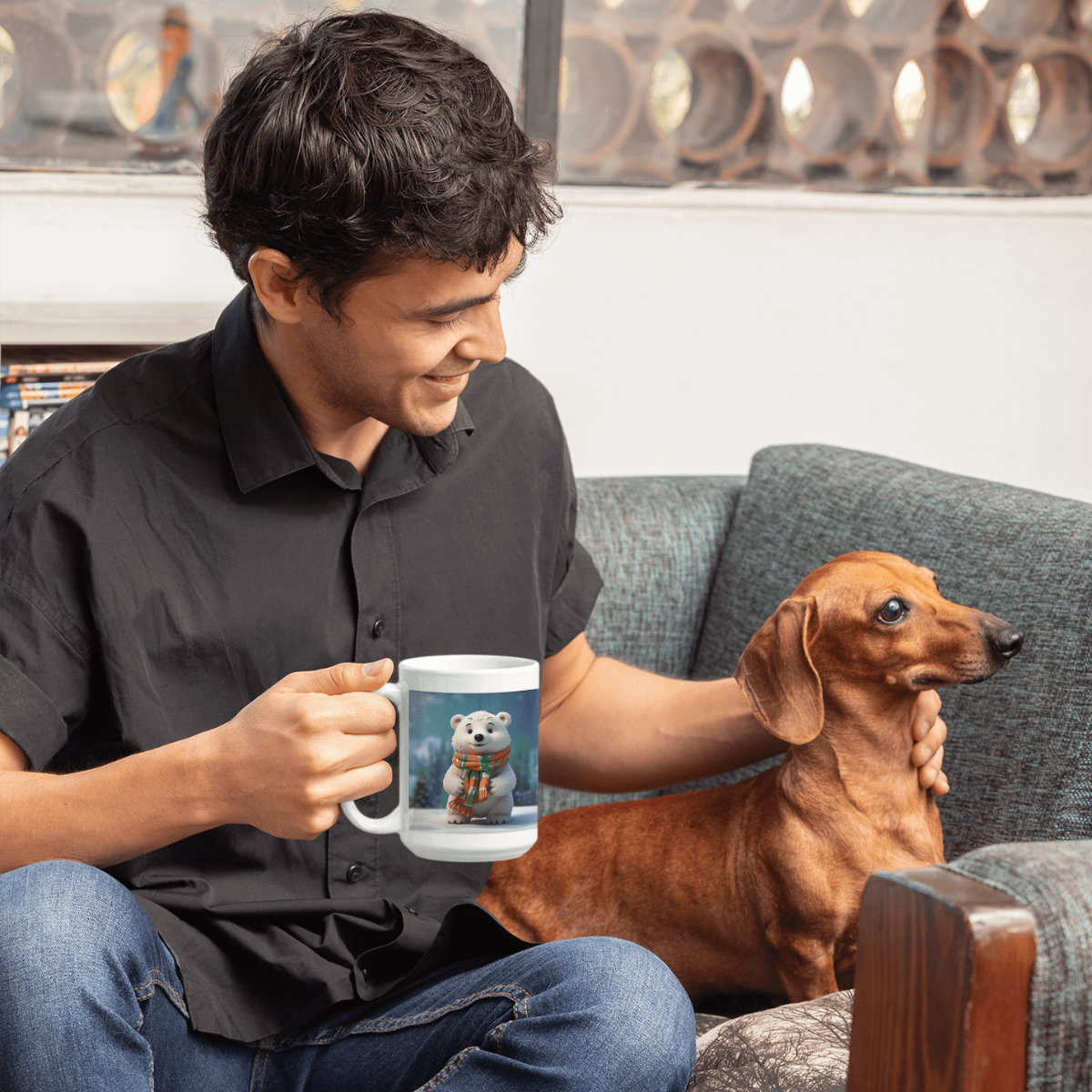 Printify Mug 15oz Coffee Mug, Polar Bear Coffee Mug, Christmas Coffee Mug, Christmas Mug, Christmas Gift, Friend Gift, White 15 oz Ceramic 29230345979917546767