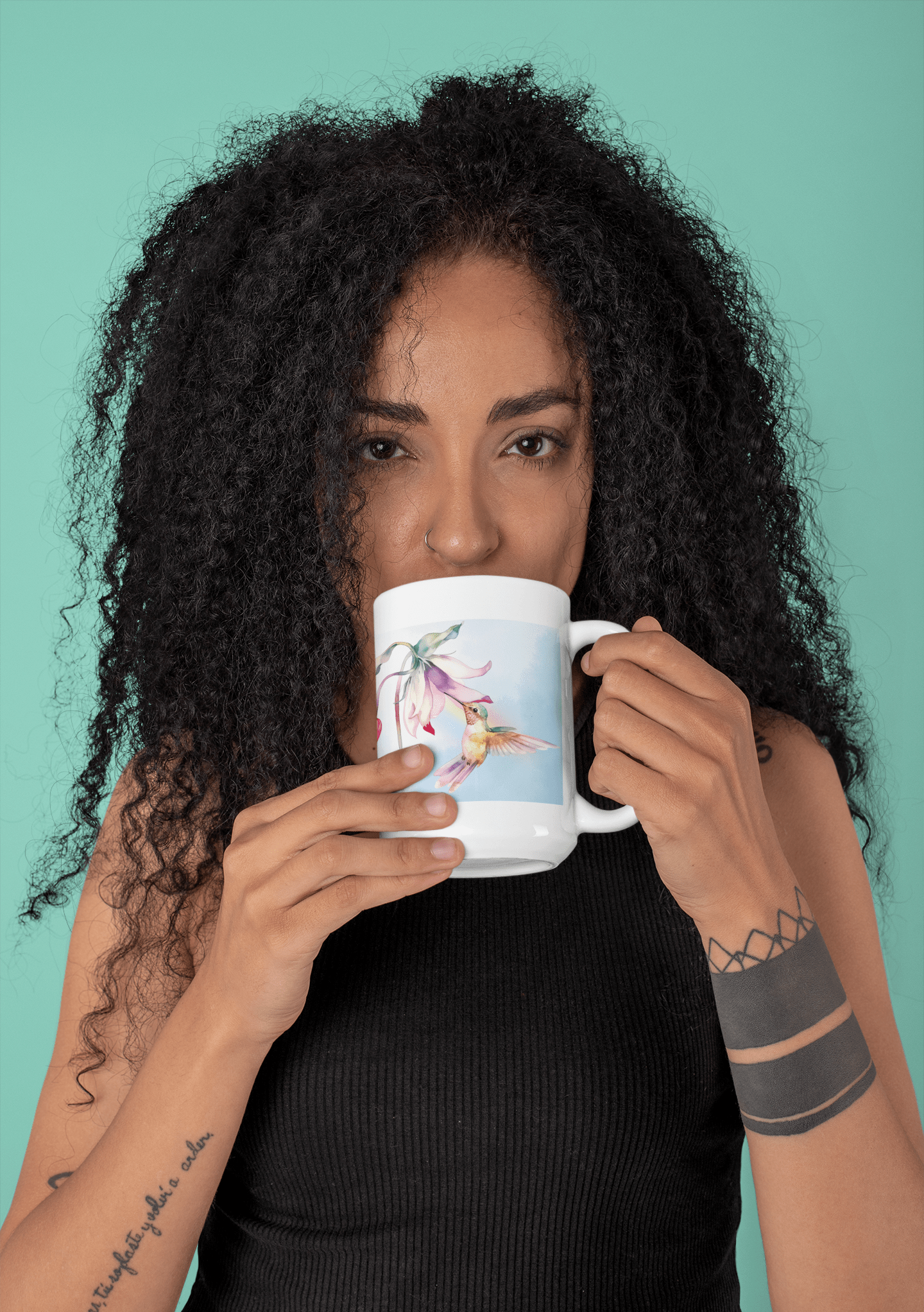 Printify Mug 15oz Coffee Mug, Hummingbird  Coffee Mug, Bird Mug, Flower Mug, Birthday Gift, Christmas Gift, Friend Gift, White 15 oz Ceramic 94835321315221654134