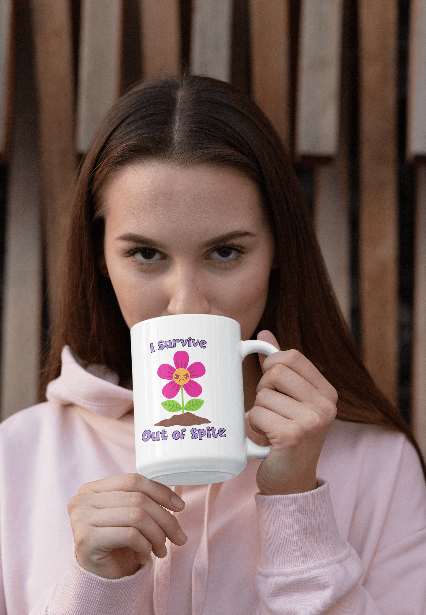 Printify Mug 15oz Coffee Mug, Angry Flower Coffee Mug, Sarcastic Mug, Birthday Gift, I Survive Mug, White 15 oz Ceramic, Gift for Her 91626837624828330846