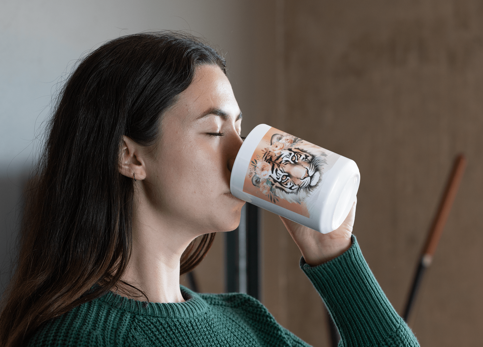 Printify Mug 15oz Coffee Mug, Tiger Coffee Mug, Tiger Face Mug, Tiger Mug, Birthday Gift, Christmas Gift, Friend Gift, White 15 oz Ceramic, Free Shipping 71083576178620729191