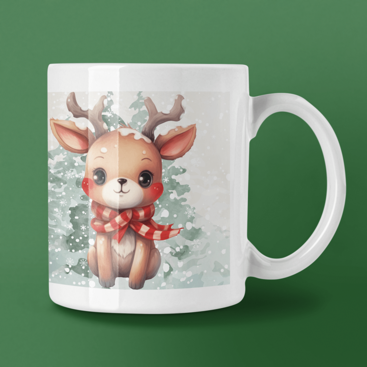 Printify Mug 11oz Coffee Mug, Christmas Coffee Mug, Reindeer Coffee Mug, Christmas Gift, Birthday Gift, Friend Gift, White 11oz Ceramic, Free Shipping 11796289565223454033