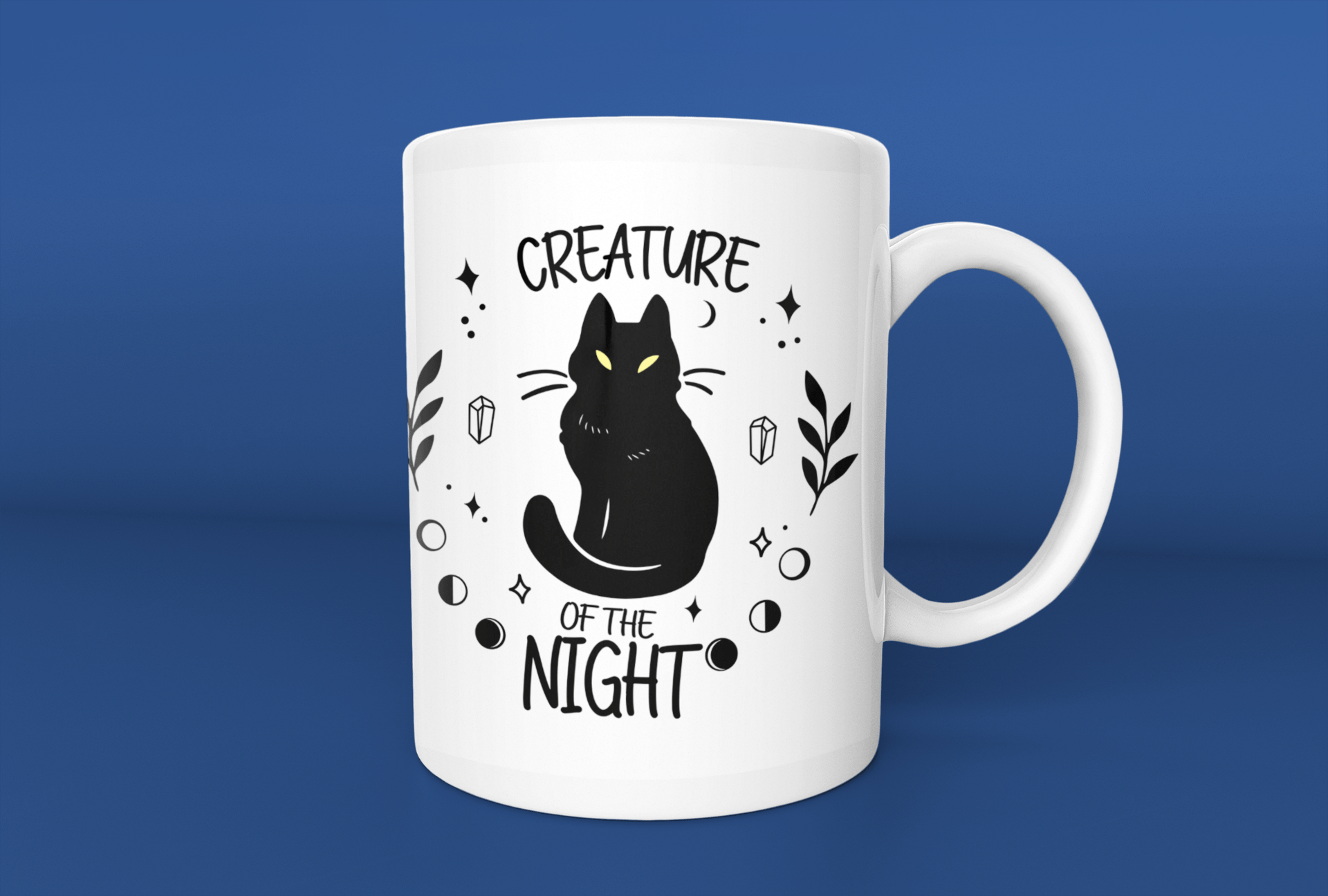 Printify Mug 11oz Coffee Mug, Halloween Coffee Mug, Creature of the Night Mug, Halloween Gift, Birthday Gift, Friend Gift, White 11oz Ceramic 10364446192172598321