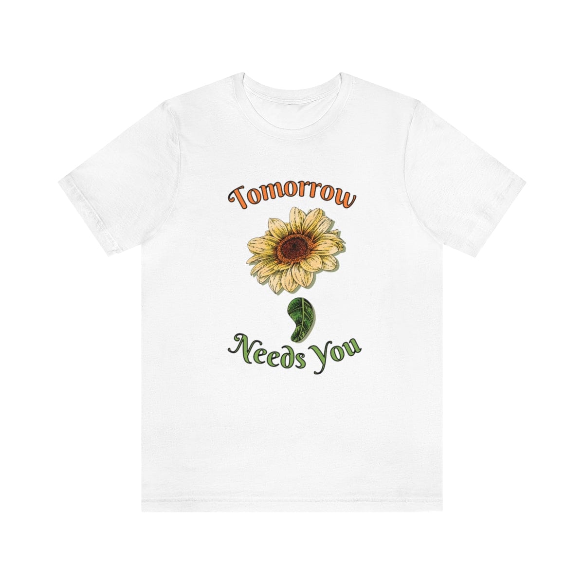 Printify T-Shirt White / S Semicolon shirt, Mental Health Shirt, Unisex Short Sleeve Tee, Graphic Tee, Inspirational Shirt 16311623241283430164