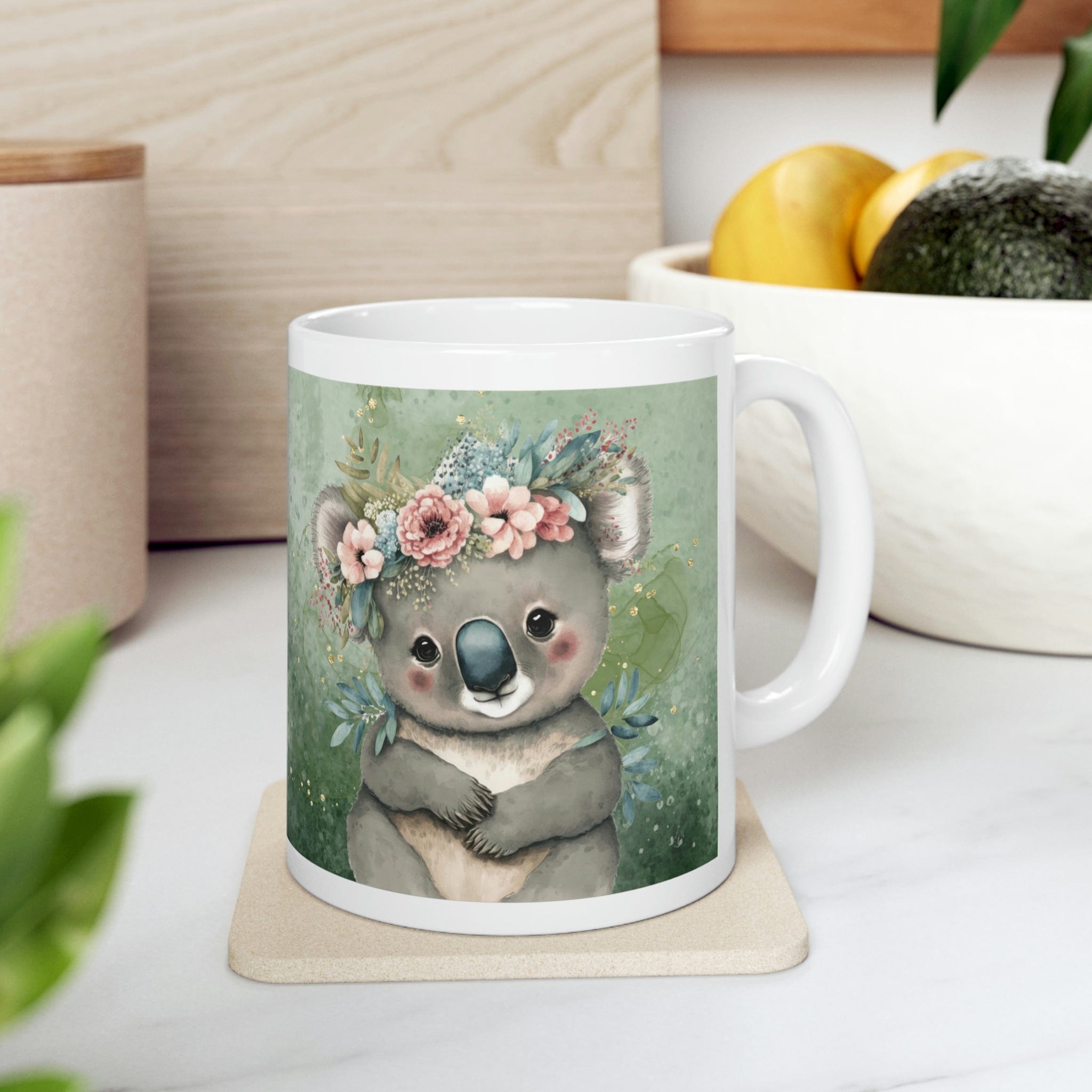 Printify Mug 11oz Coffee Mug, Koala Coffee Mug, Koala Bear Gift, Koalas Mug, Birthday Gift, Animal Mug, White 11 oz Ceramic, Gift for Her, Free Shipping 13732192539114599029