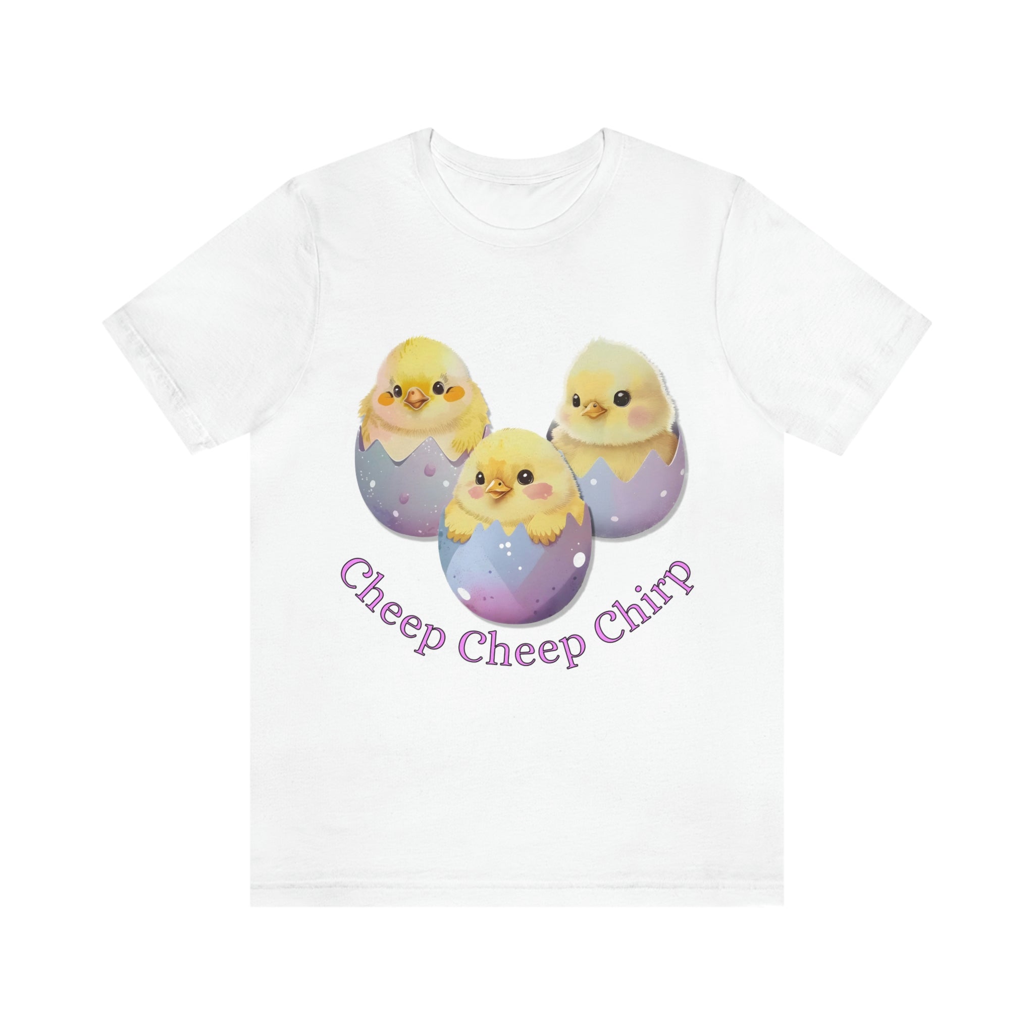 Printify T-Shirt White / S Woman's shirt, Chicks in Eggs Shirt, Chicks Shirt, Easter Shirt, Unisex Short Sleeve Tee, Graphic Tee, Gift for Her 32851423014028987276