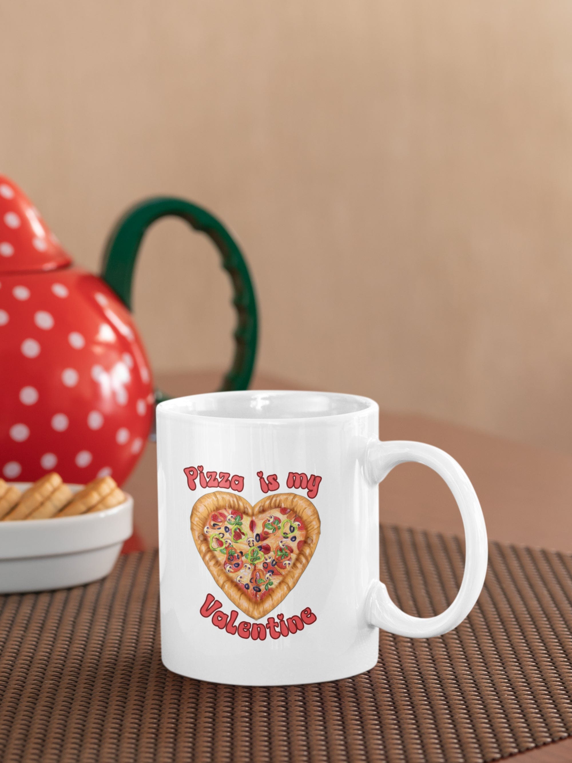 Printify Mug 15oz Coffee Mug, Pizza is My Valentine Coffee Mug, Valentine Mug, Valentine Gift, Funny Mug, White 15 oz Ceramic, Gift, Free Shipping 14273320851937213099
