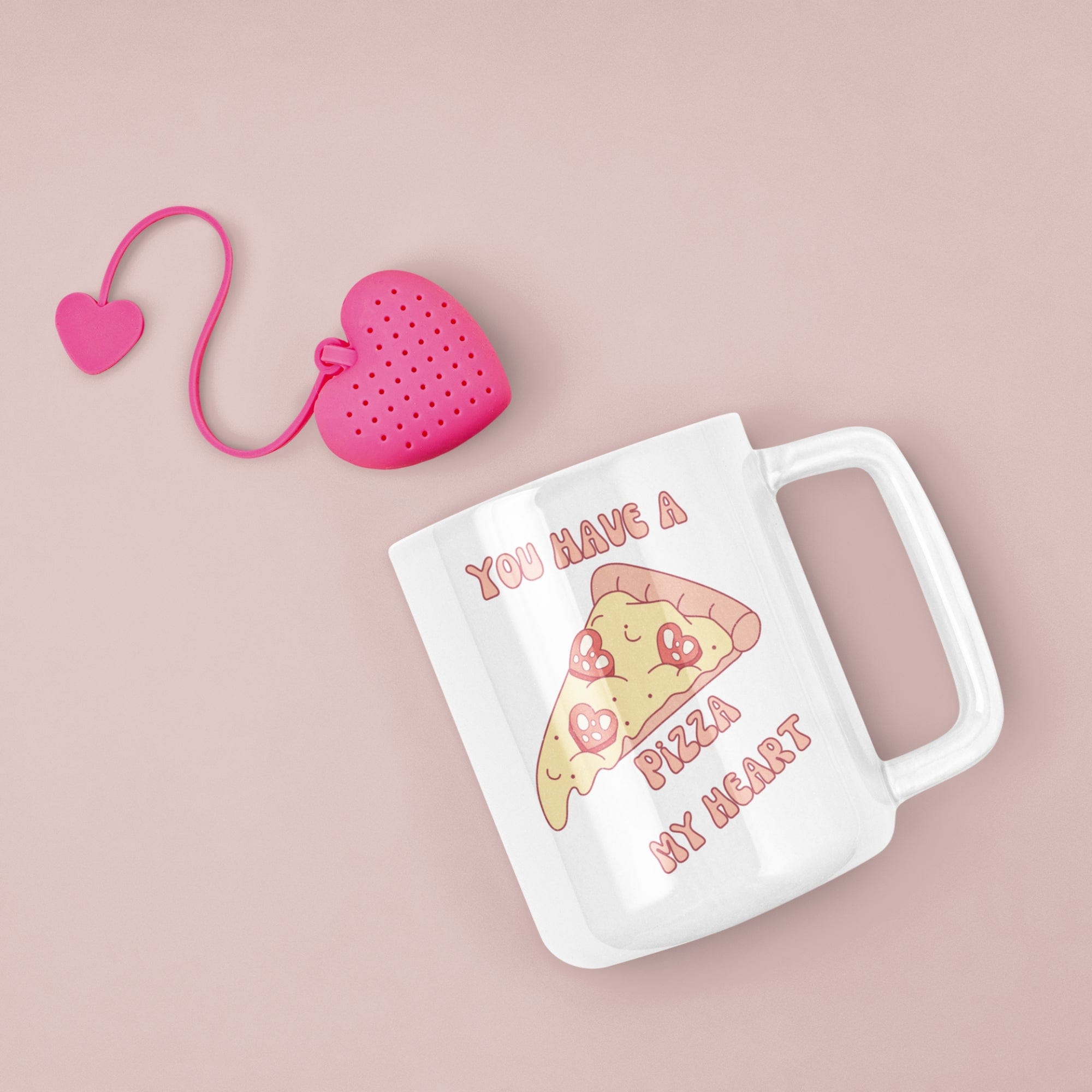 Printify Mug 11oz Coffee Mug, Valentine Pizza Coffee Mug, Valentine Mug, Valentine Gift, Funny Mug, White 11 oz Ceramic, Gift for Her or Him, Free Shipping 10977726663445709827