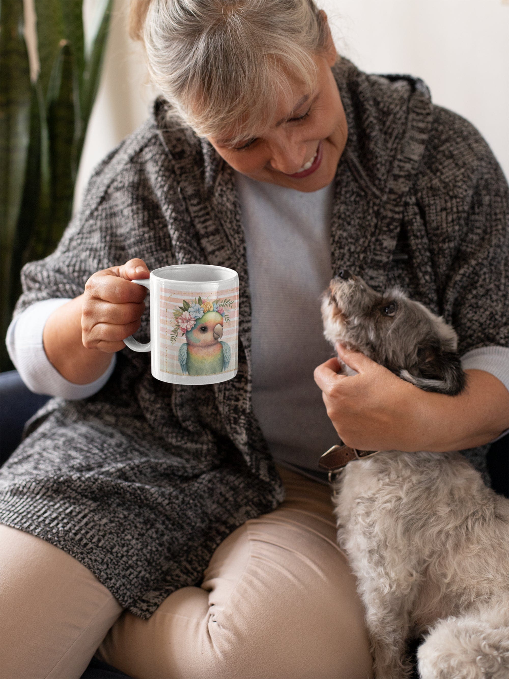 Printify Mug 11oz Coffee Mug, Parrot Coffee Mug, Parrot Gift, Bird Mug, Birthday Gift, Animal Mug, White 11 oz Ceramic, Gift for Her, Free Shipping 21674928858064785745
