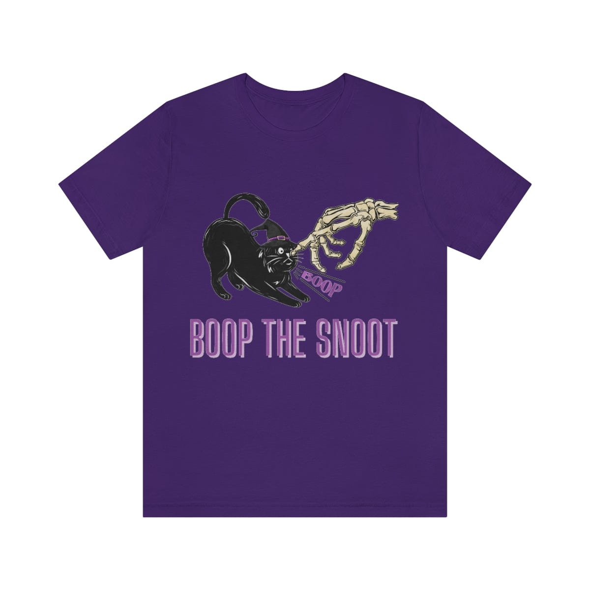 Printify T-Shirt Team Purple / S Halloween Shirt for Women, Cat T-shirts, Unisex Short Sleeve Tee, Graphic Tee, Cute Halloween Shirt,  Gift for Her 95214162112473723585