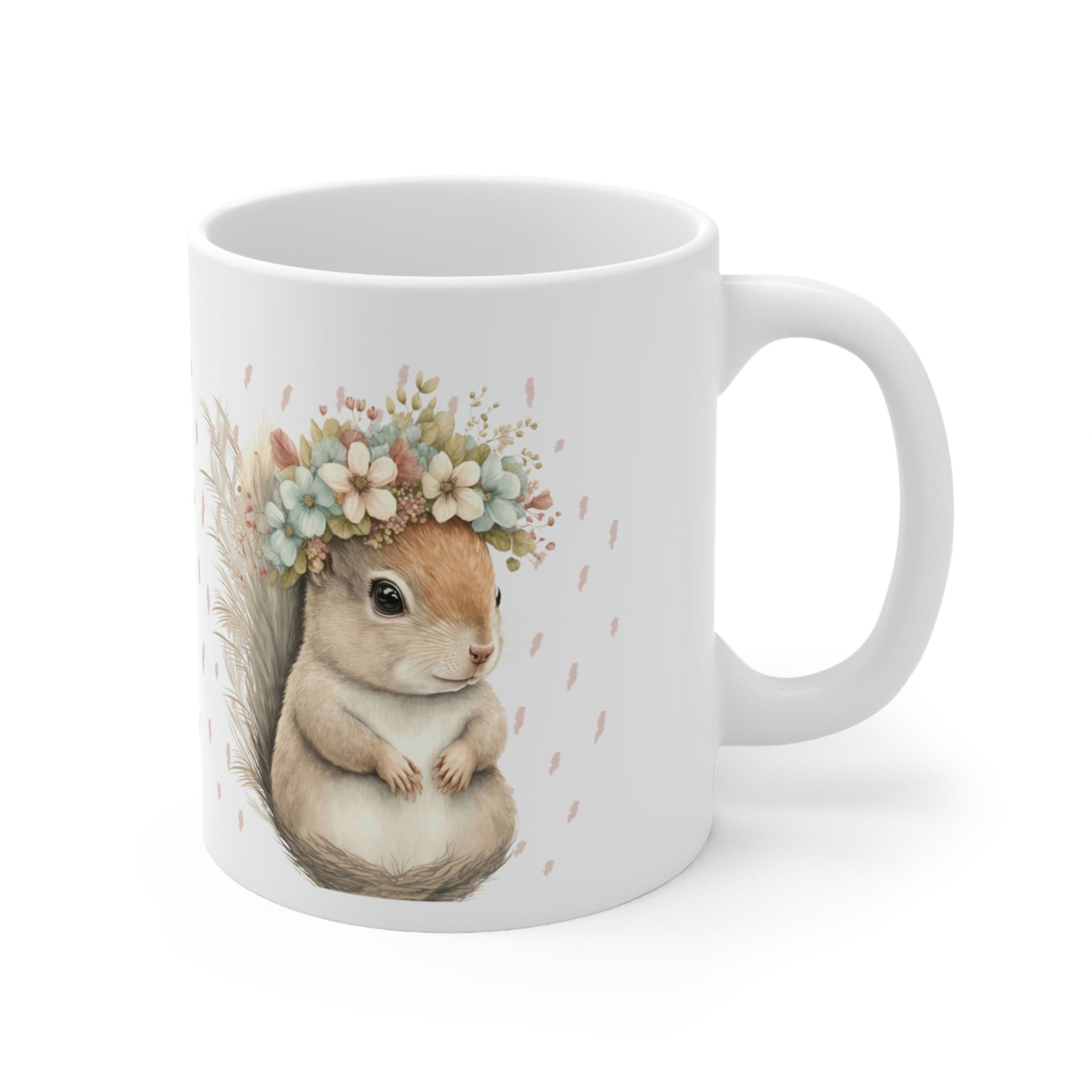 Printify Mug 11oz Coffee Mug, Squirrel Coffee Mug, Squirrel Gift, Cottegecore Mug, Birthday Gift, Boho Mug, White 11 oz Ceramic, Gift for Her, Free Shipping 17704572624470202285