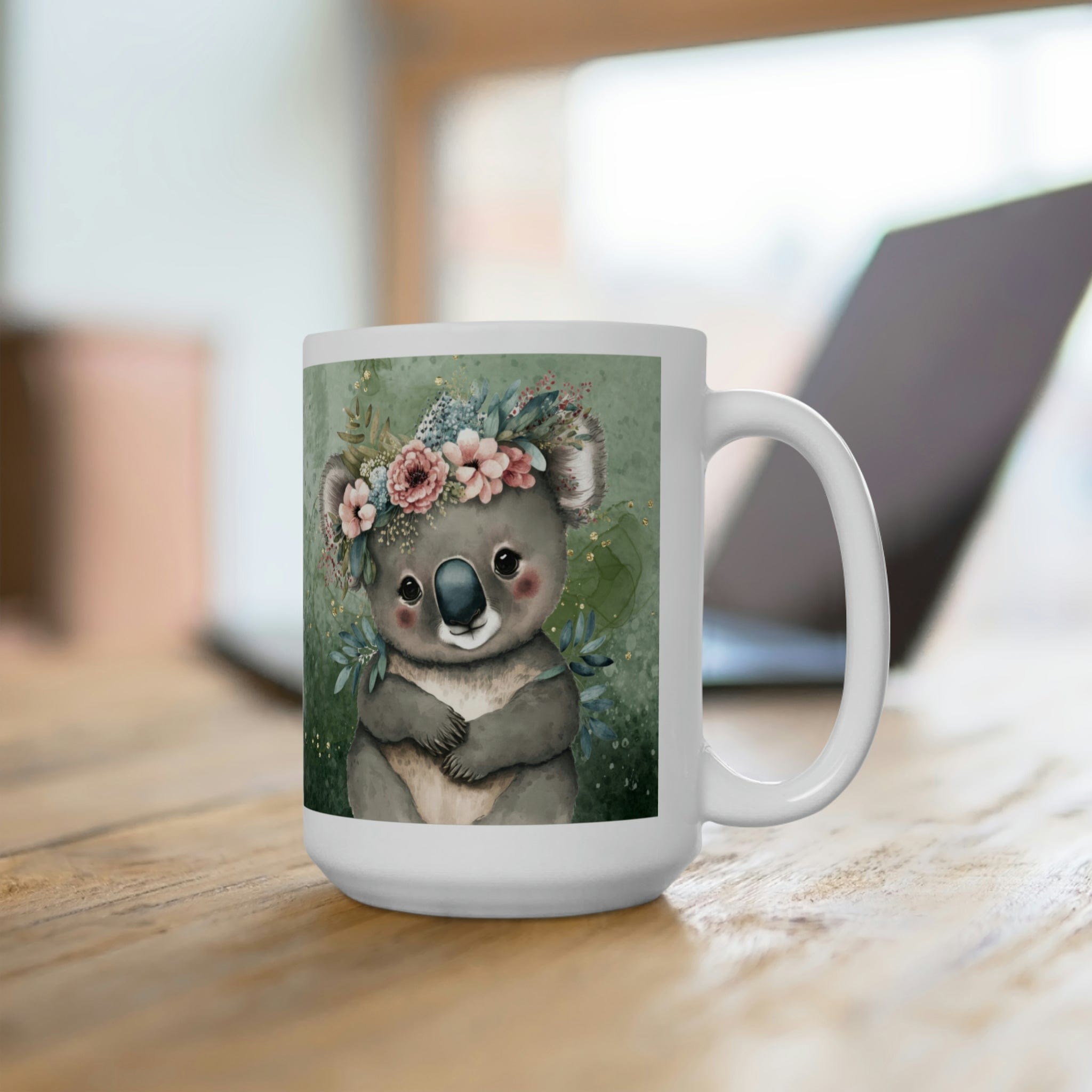 Printify Mug 15oz Coffee Mug, Koala Coffee Mug, Koala Bear Gift, Koalas Mug, Birthday Gift, Animal Mug, White 15 oz Ceramic, Gift for Her, Free Shipping 23422632520288768344