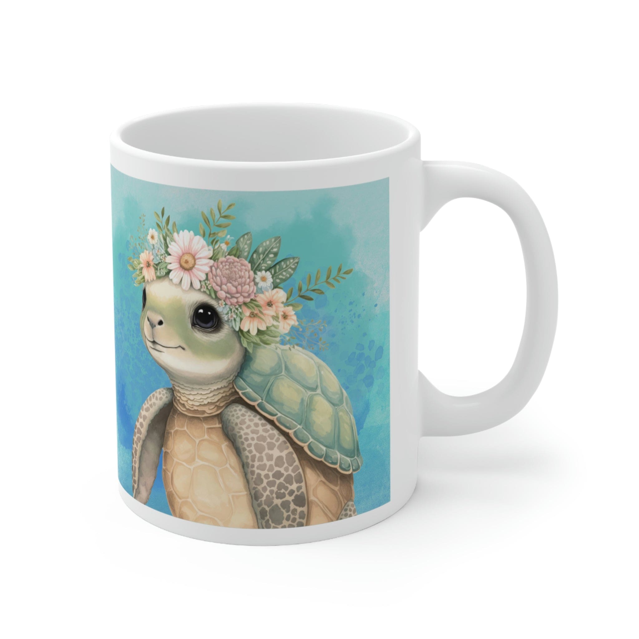 Printify Mug 11oz Coffee Mug, Turtle Coffee Mug, Turtle Gift, Sea Turtle Mug, Birthday Gift, Ocean Mug, White 11 oz Ceramic, Gift for Her, Free Shipping 13404971023114365858