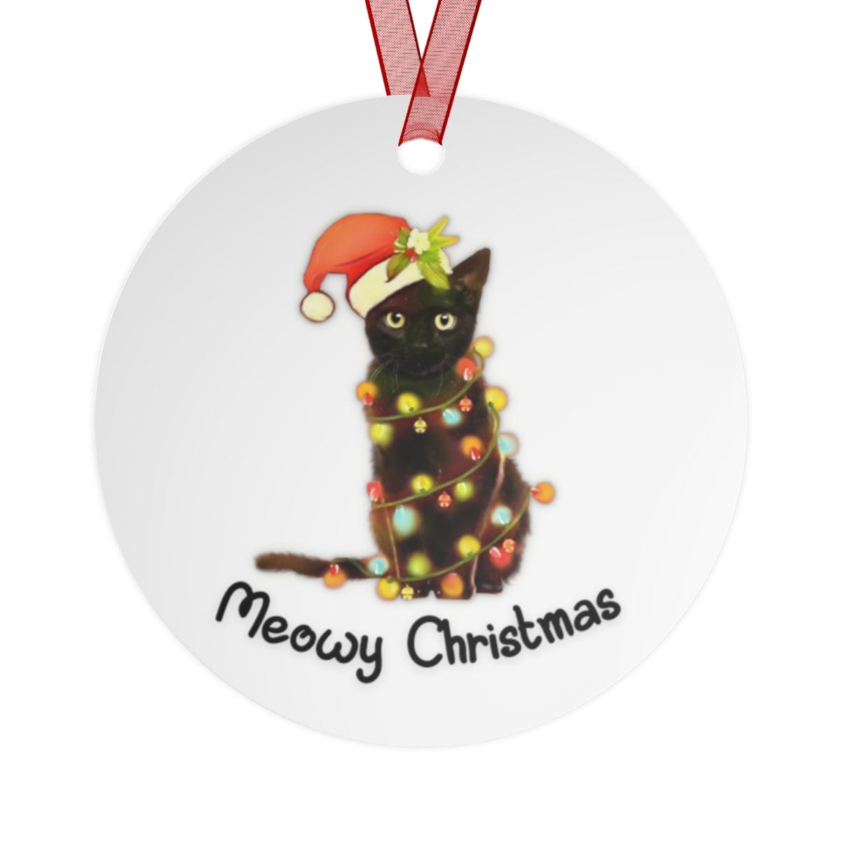 Printify Home Decor Round / One Size Christmas Ornament, Cat Christmas Ornament, Cat Lover Gift, Cat Gift, Cat Ornament. 44573989676928818328