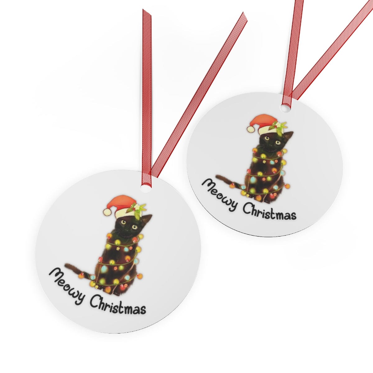 Printify Home Decor Round / One Size Christmas Ornament, Cat Christmas Ornament, Cat Lover Gift, Cat Gift, Cat Ornament. 44573989676928818328