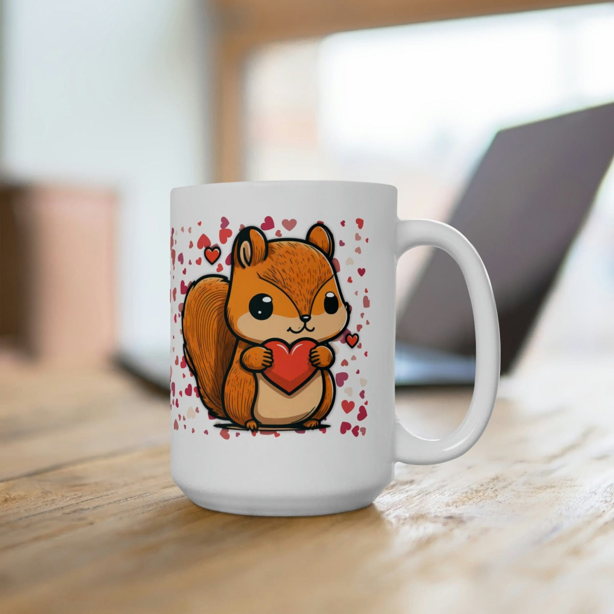 Printify Mug 15oz Coffee Mug, Squirrel Coffee Mug, Tea Mug, Birthday Gift, Funny Mug, White 15 oz Ceramic, Gift for Her or Him, Free Shipping 25871139745757052417